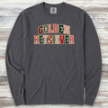 Golden Retriever Holiday Faux Patchwork Long Sleeve Tee - Graphite