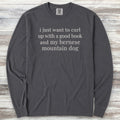 Bernese Mountain Dog Book Long Sleeve Tee - Graphite