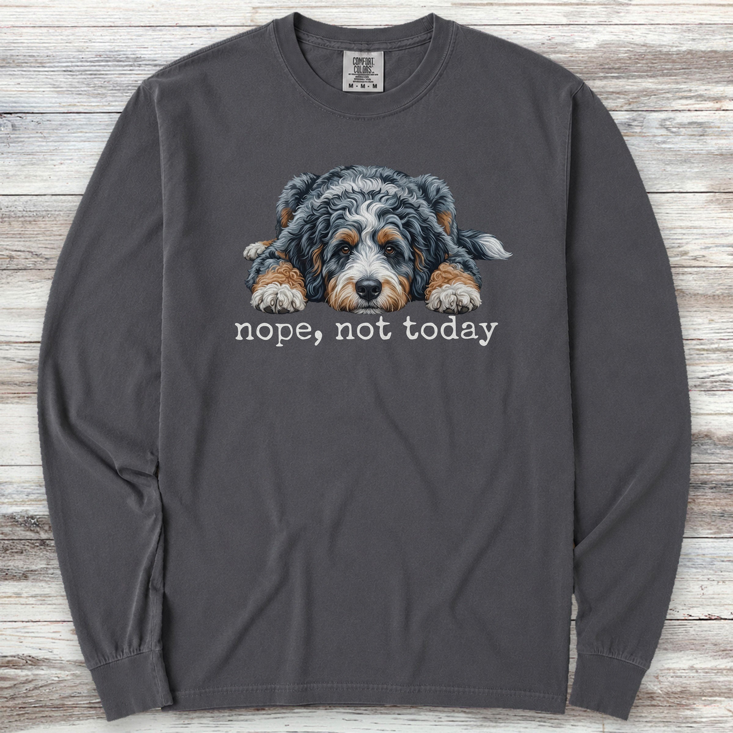 Aussiedoodle Nope Long Sleeve Tee - Graphite