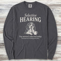 Beagle Selective Hearing Long Sleeve Tee - Graphite