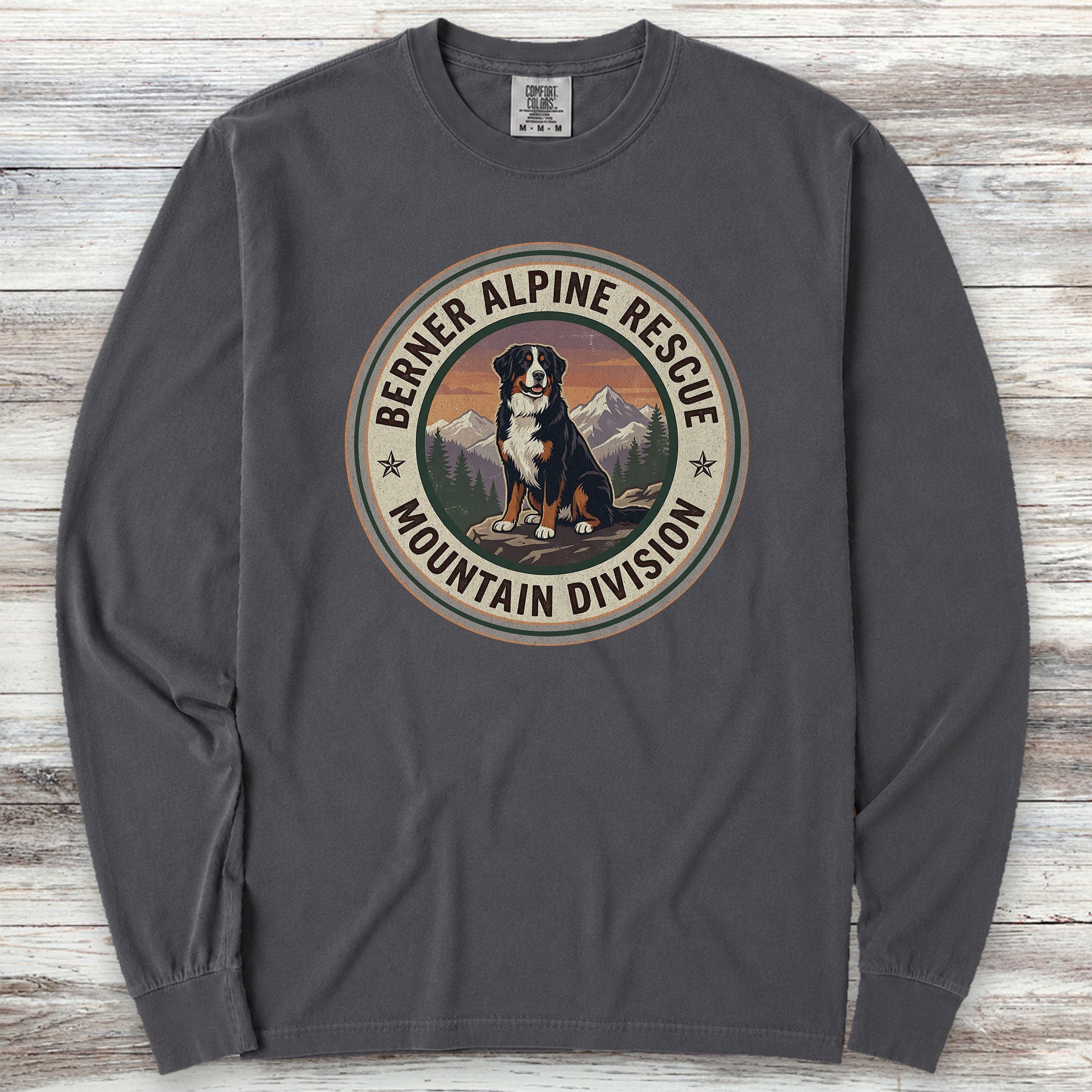 Bernese Mountain Dog Rescue Long Sleeve Tee - Graphite