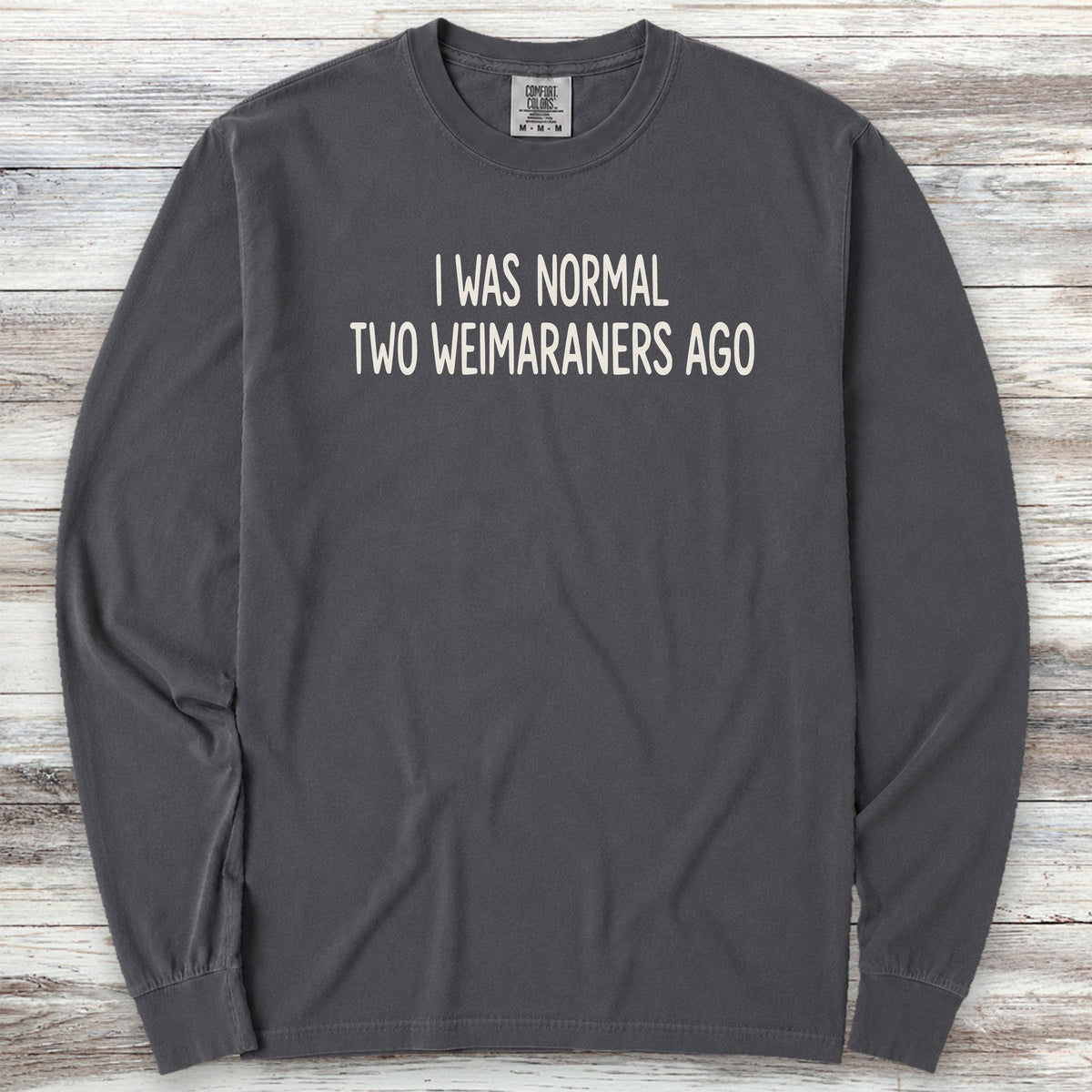 Weimaraner Normal Long Sleeve Tee - Graphite