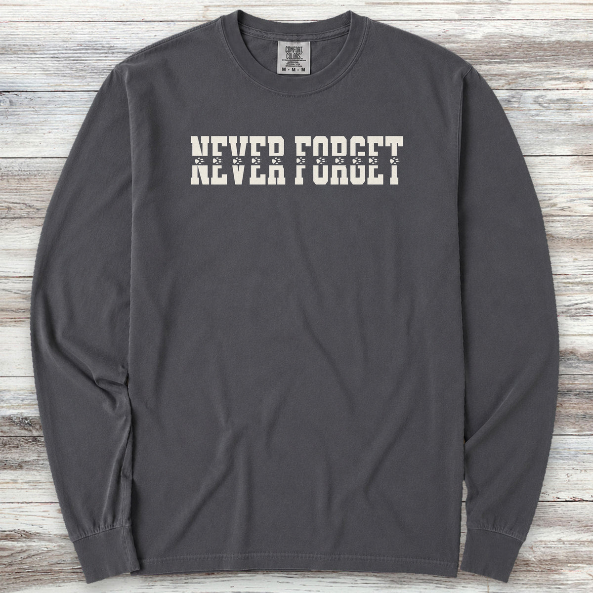 Never Forget Long Sleeve Tee - Graphite