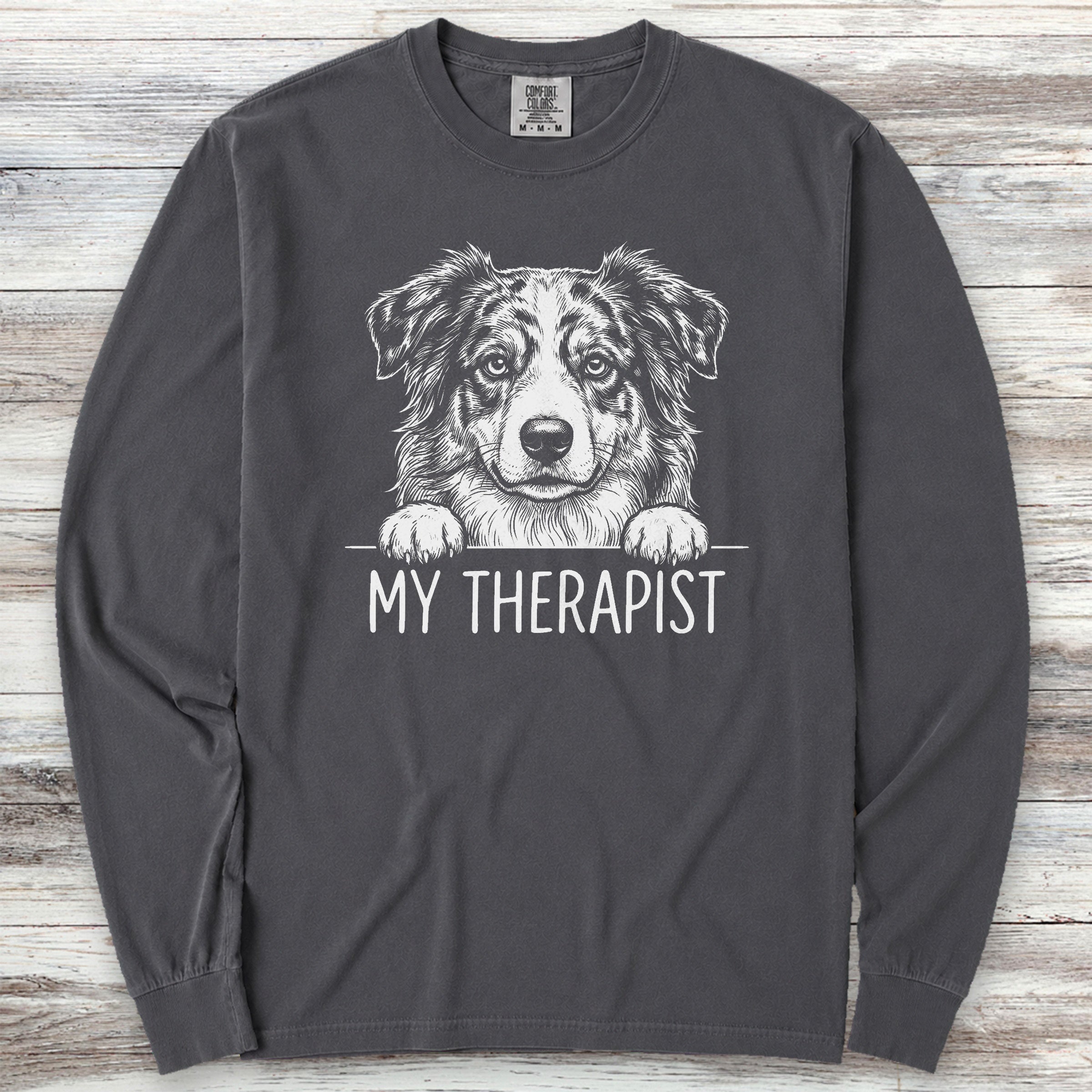 Australian Shepherd Therapist Long Sleeve Tee - Graphite