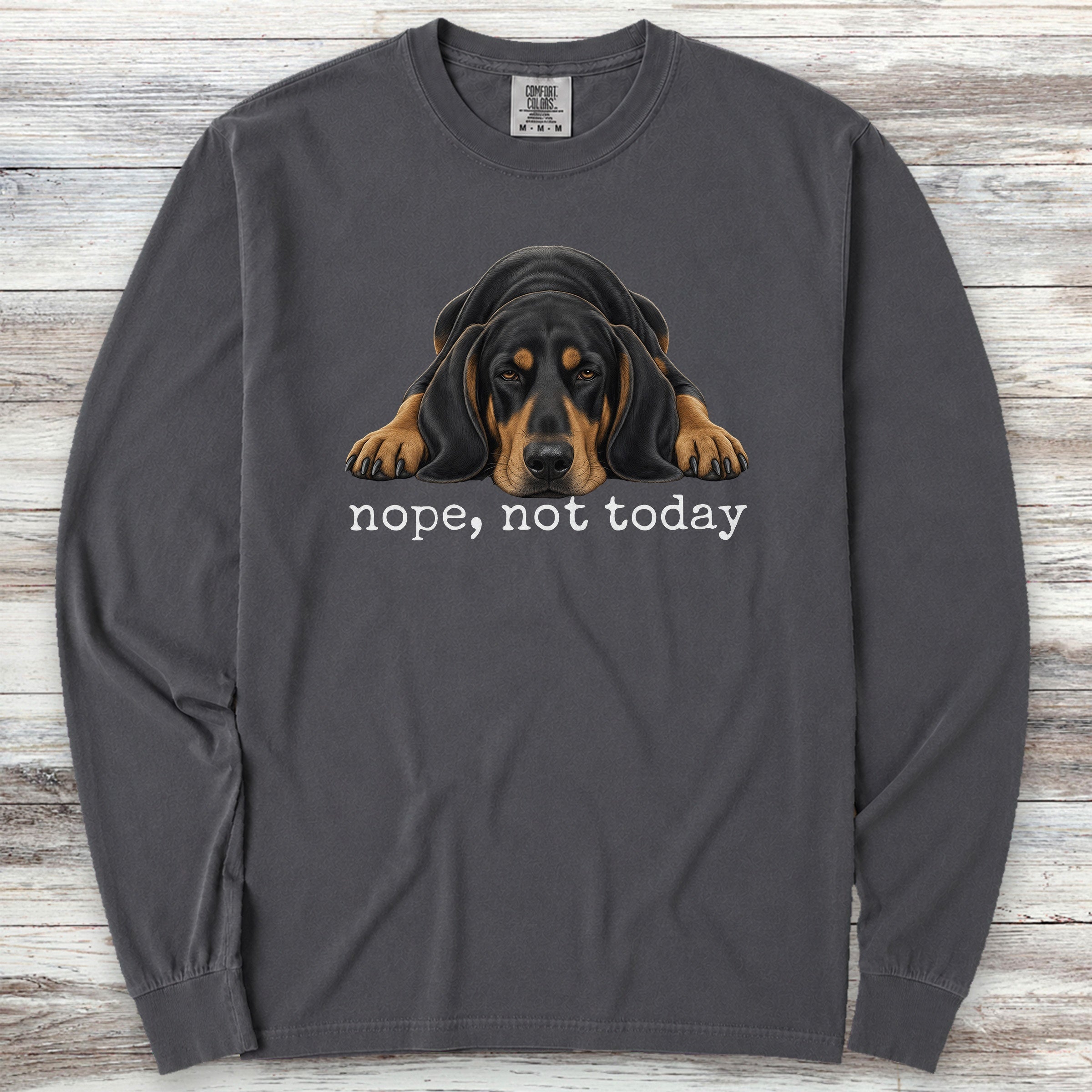 Coonhound Nope Long Sleeve Tee - Graphite