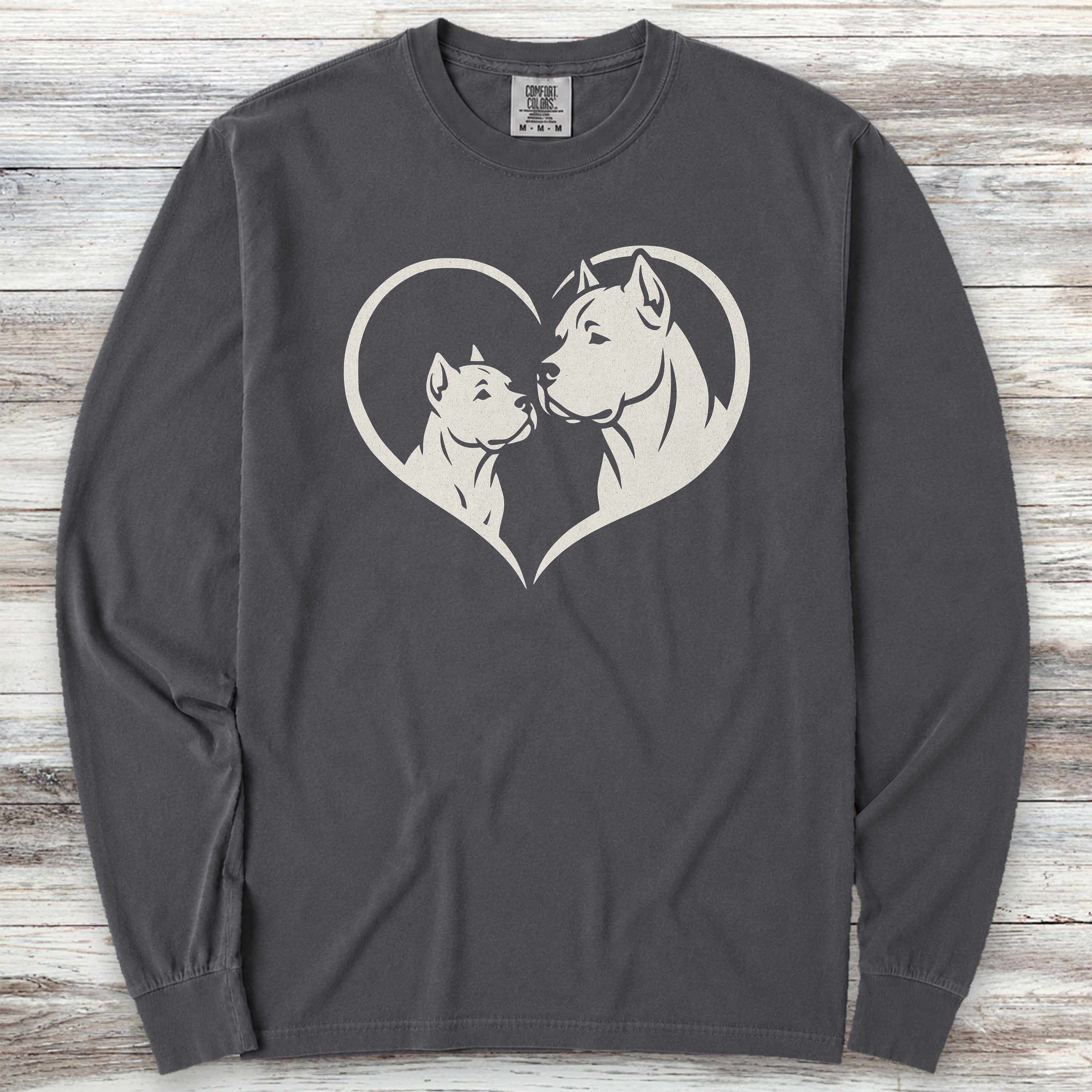 Cane Corso Heart Bond Long Sleeve Tee - Graphite