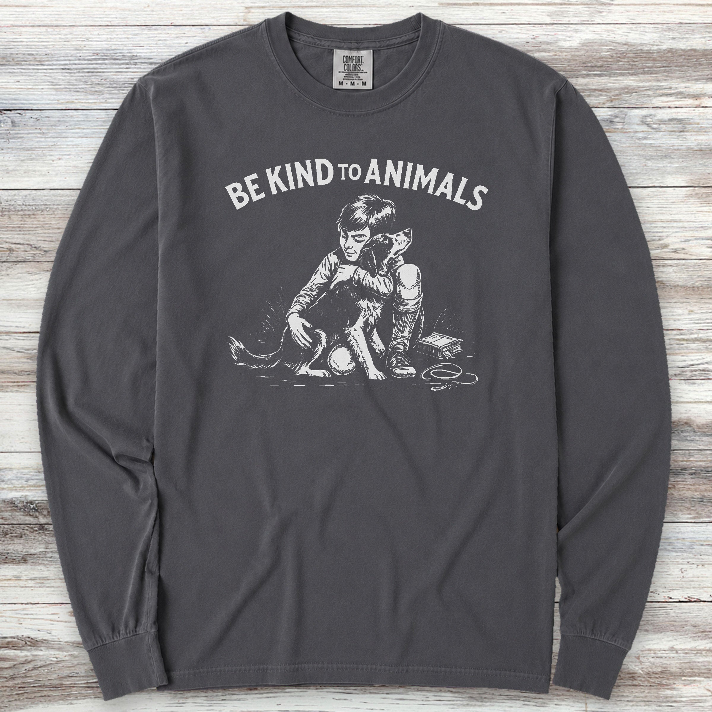 Be Kind to Animals Long Sleeve Tee - Graphite