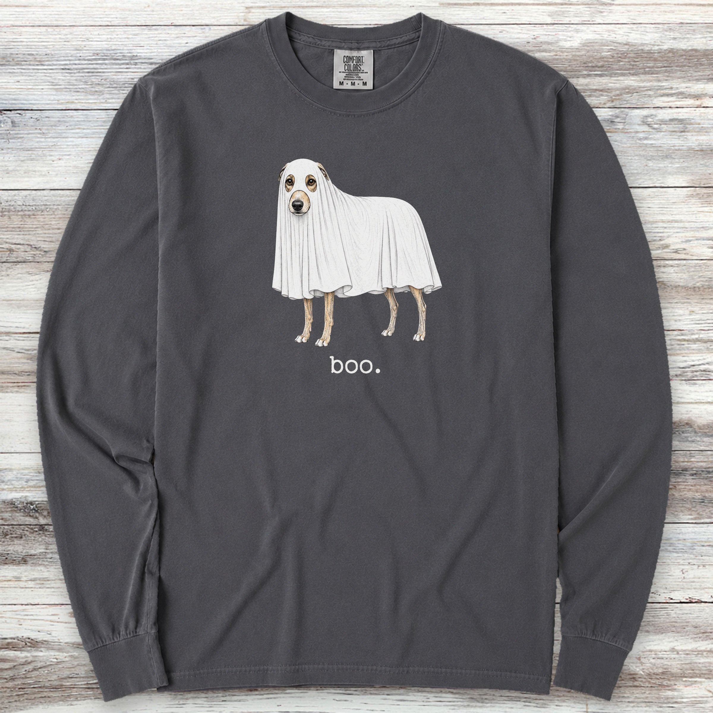 Whippet Boo Long Sleeve Tee - Graphite