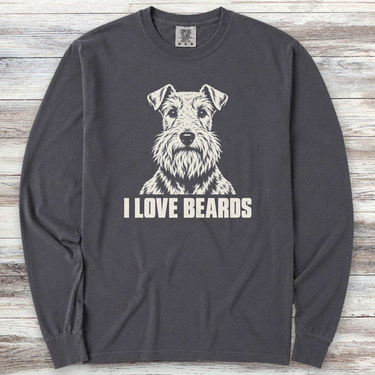 Lakeland Terrier I Love Beards Long Sleeve Tee - Graphite