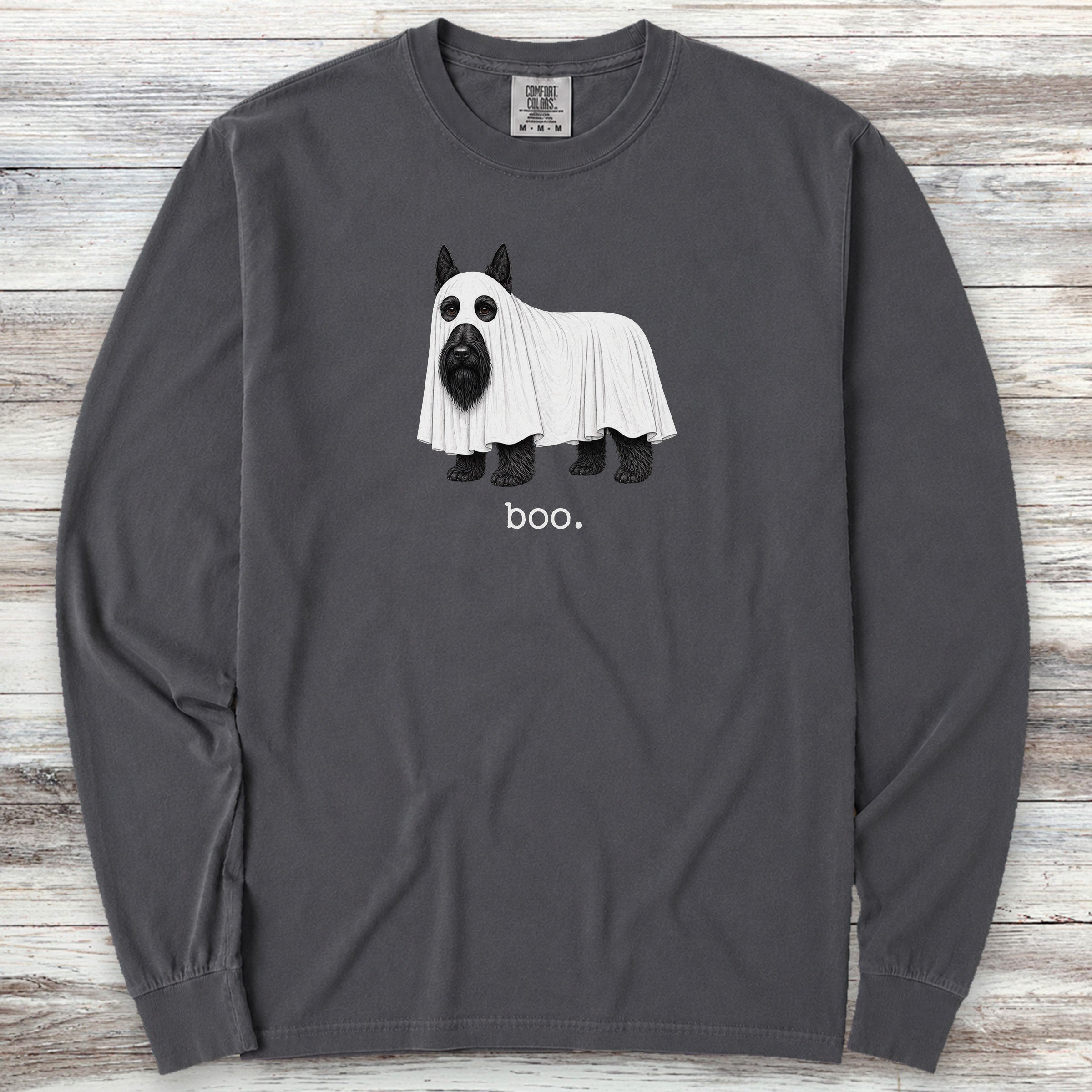 Scottish Terrier Boo Long Sleeve Tee - Graphite