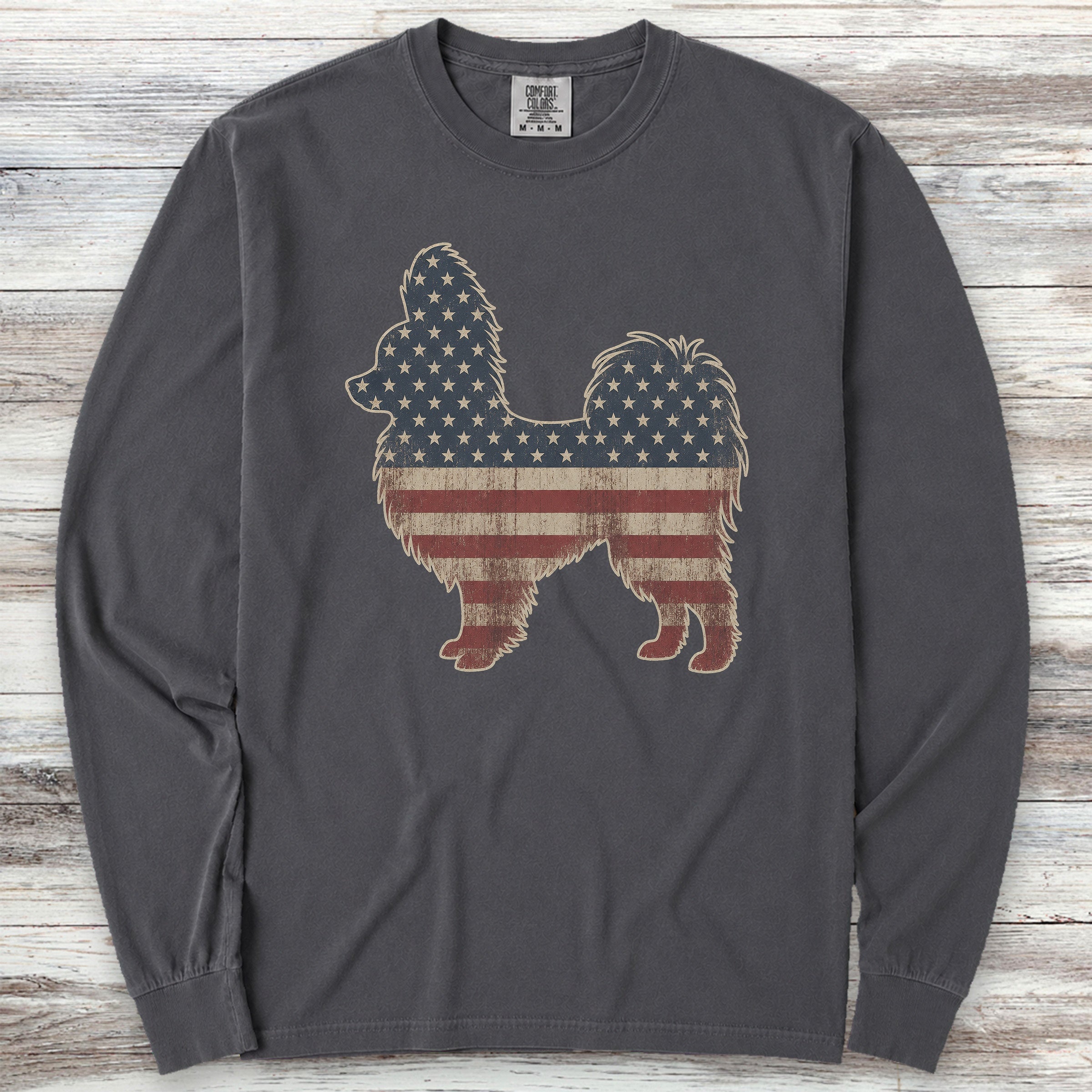Papillon Vintage USA Long Sleeve Tee - Graphite