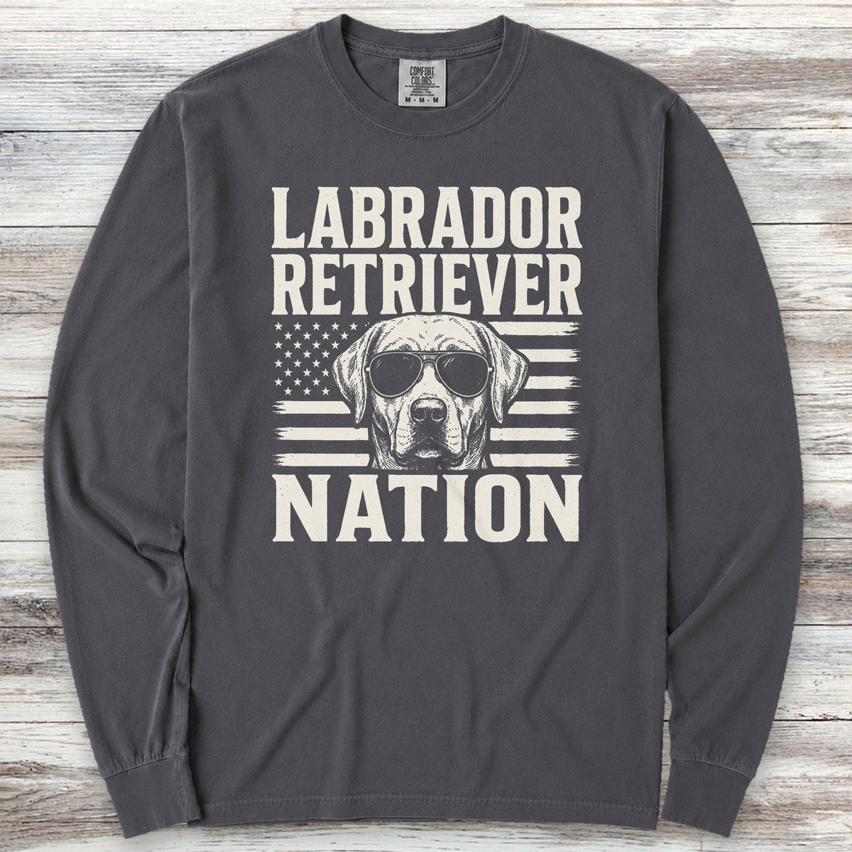 Labrador Retriever Nation Long Sleeve Tee - Graphite