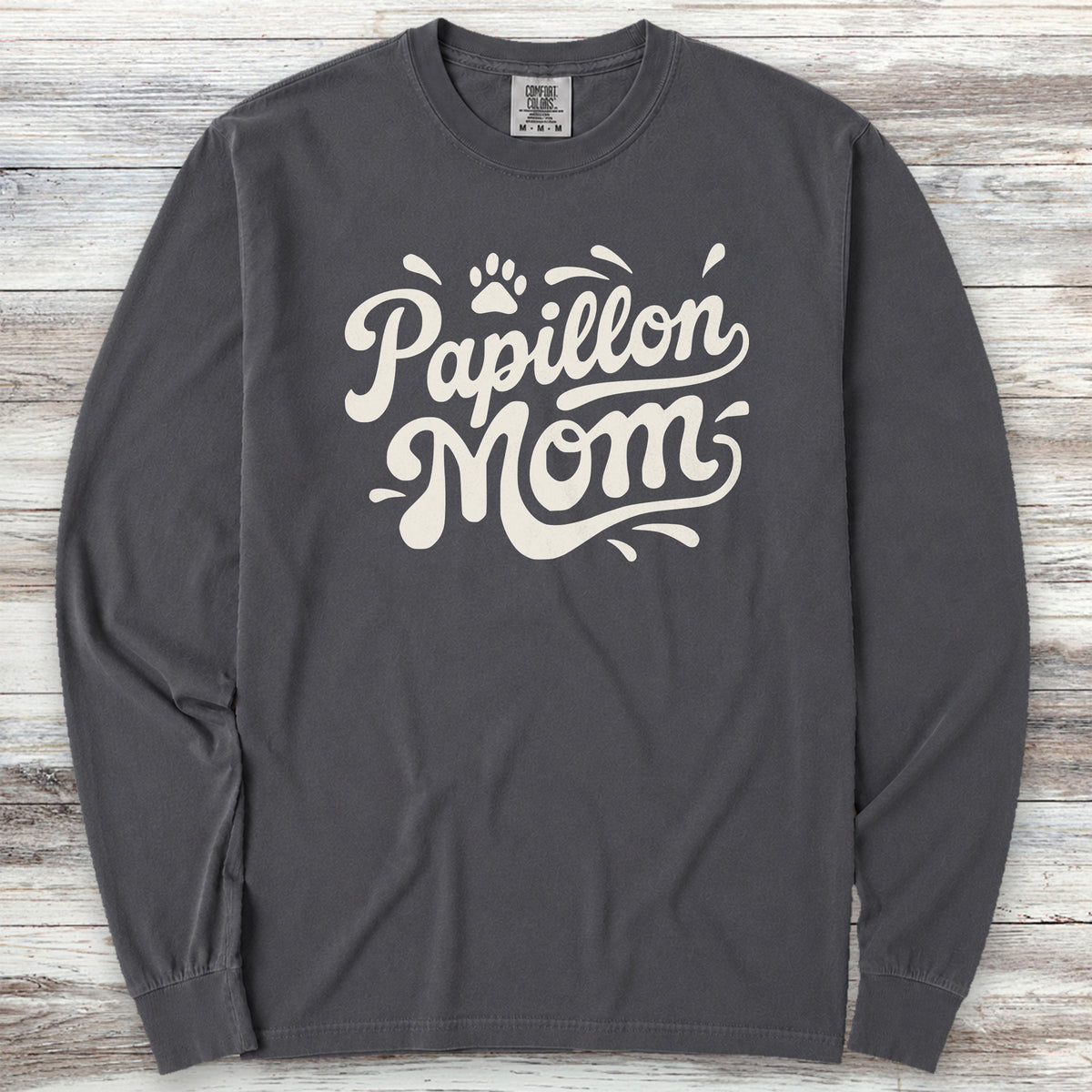 Papillon Groovy Mom Long Sleeve Tee - Graphite
