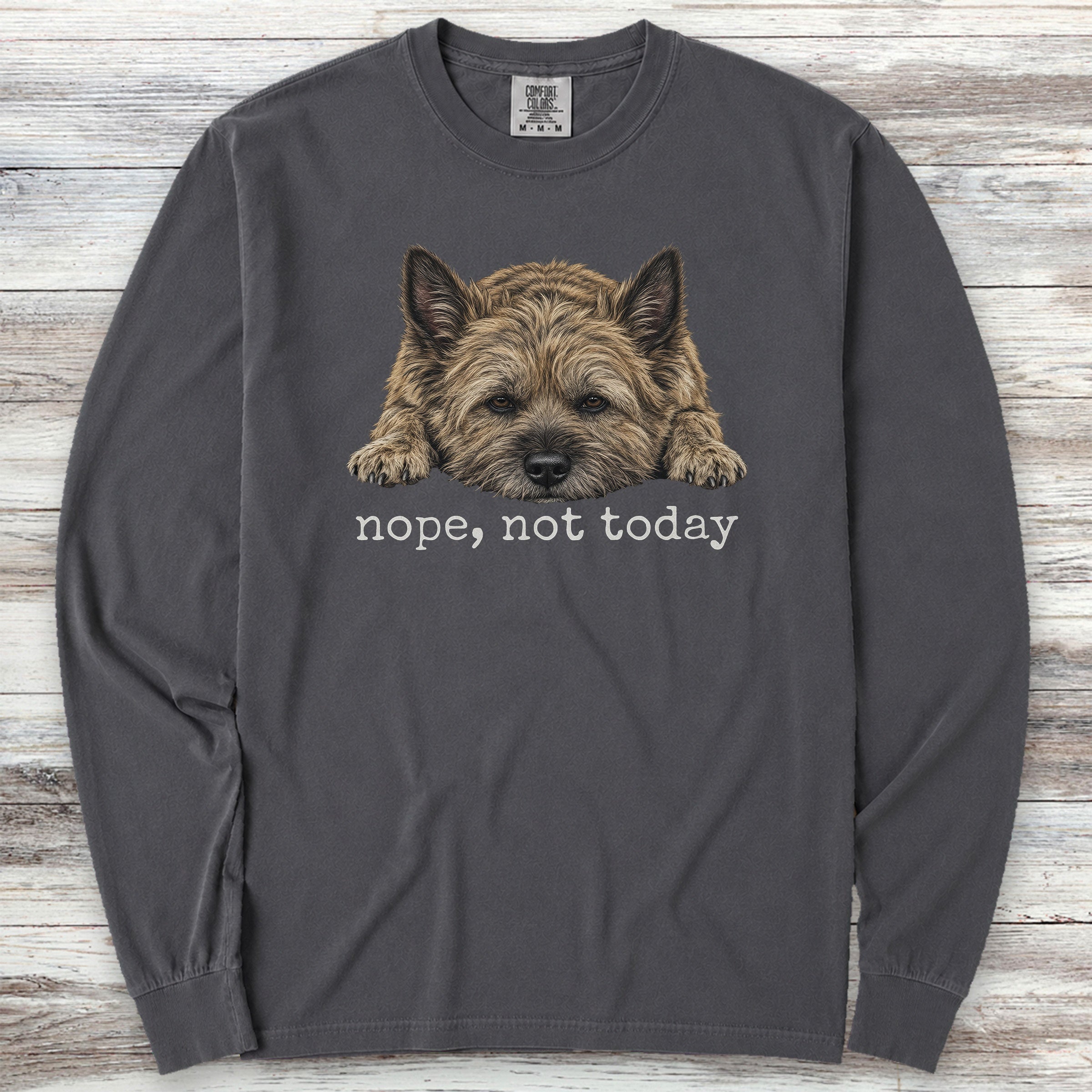 Cairn Terrier Nope Long Sleeve Tee - Graphite