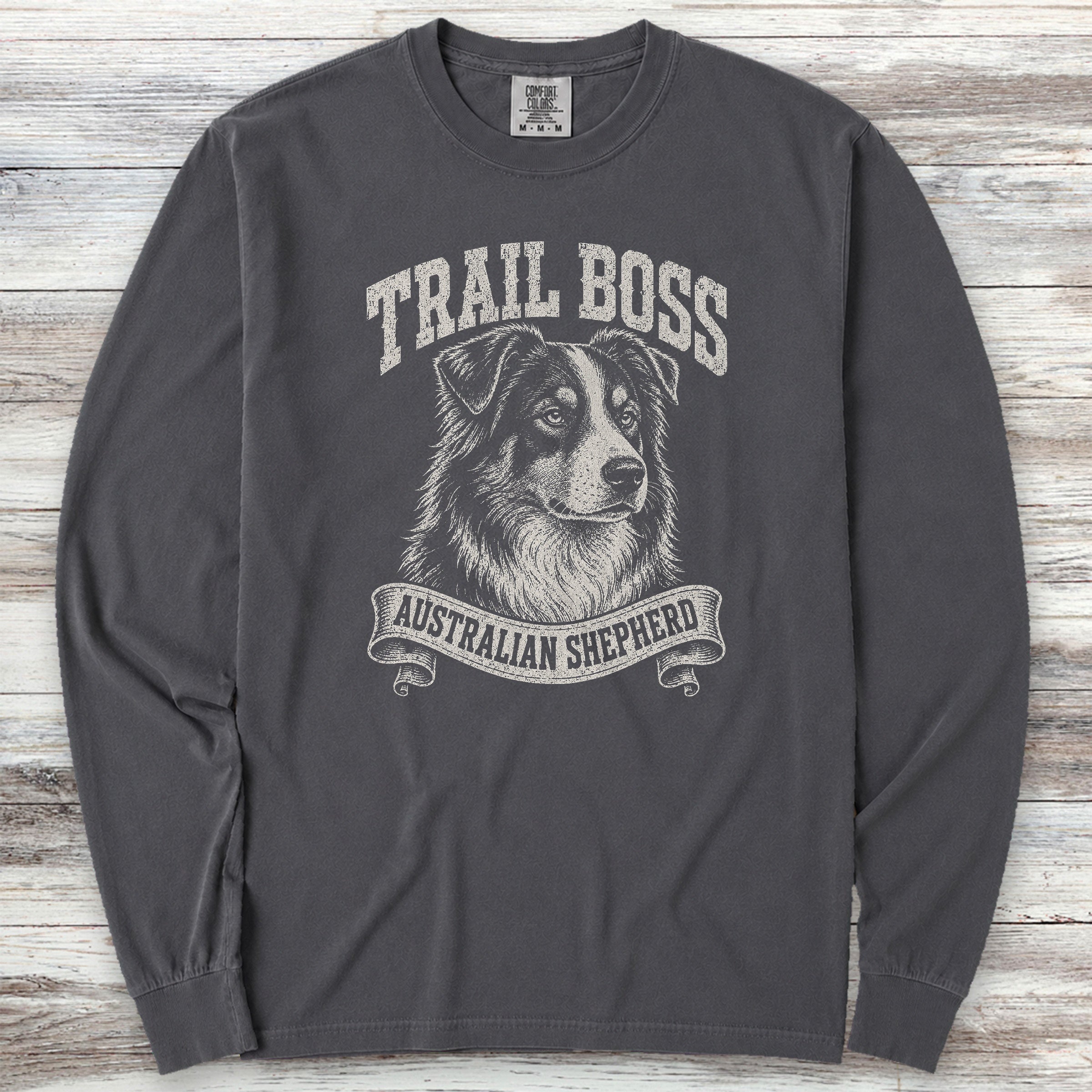 Australian Shepherd Trail Boss Long Sleeve Tee - Graphite