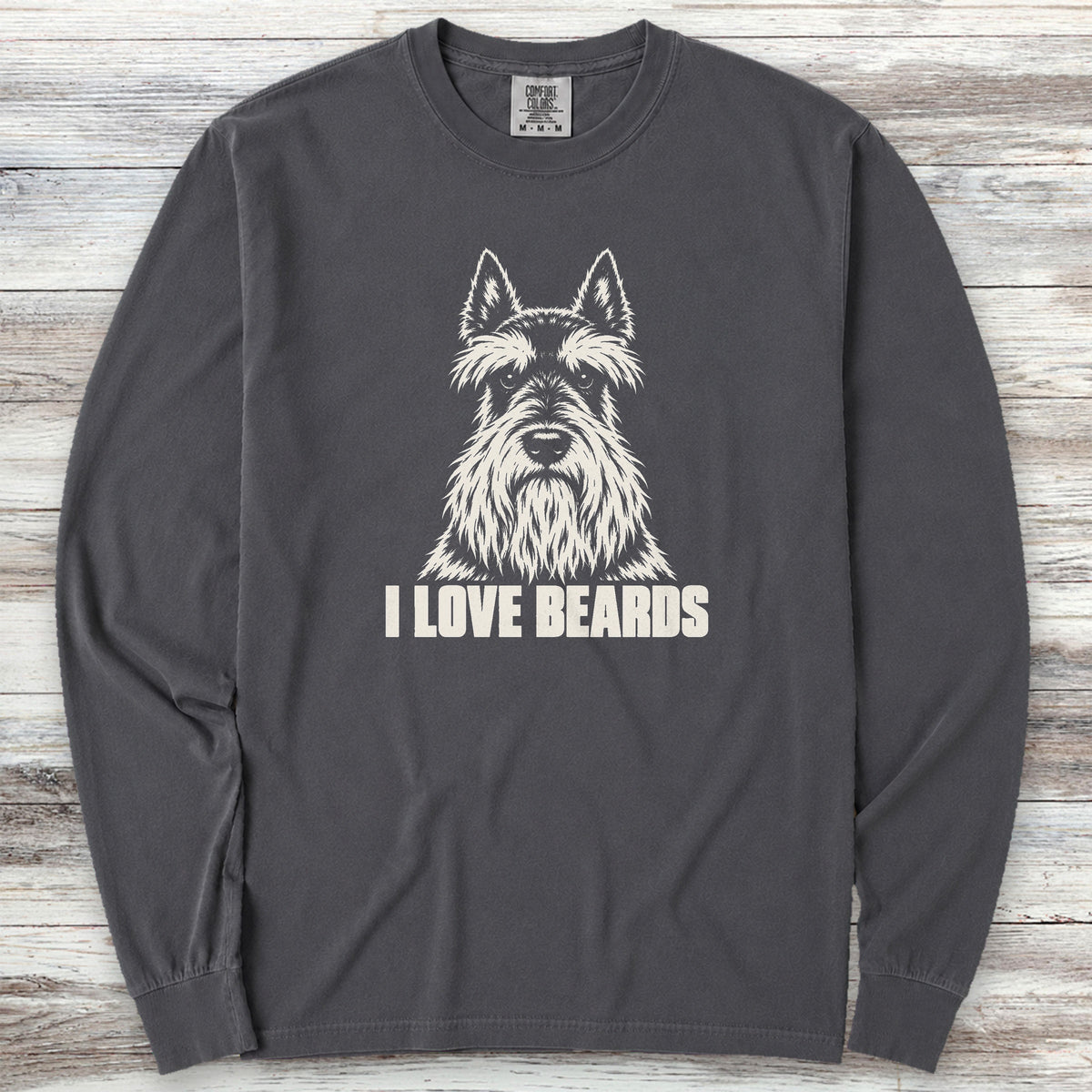Scottish Terrier I Love Beards Long Sleeve Tee - Graphite