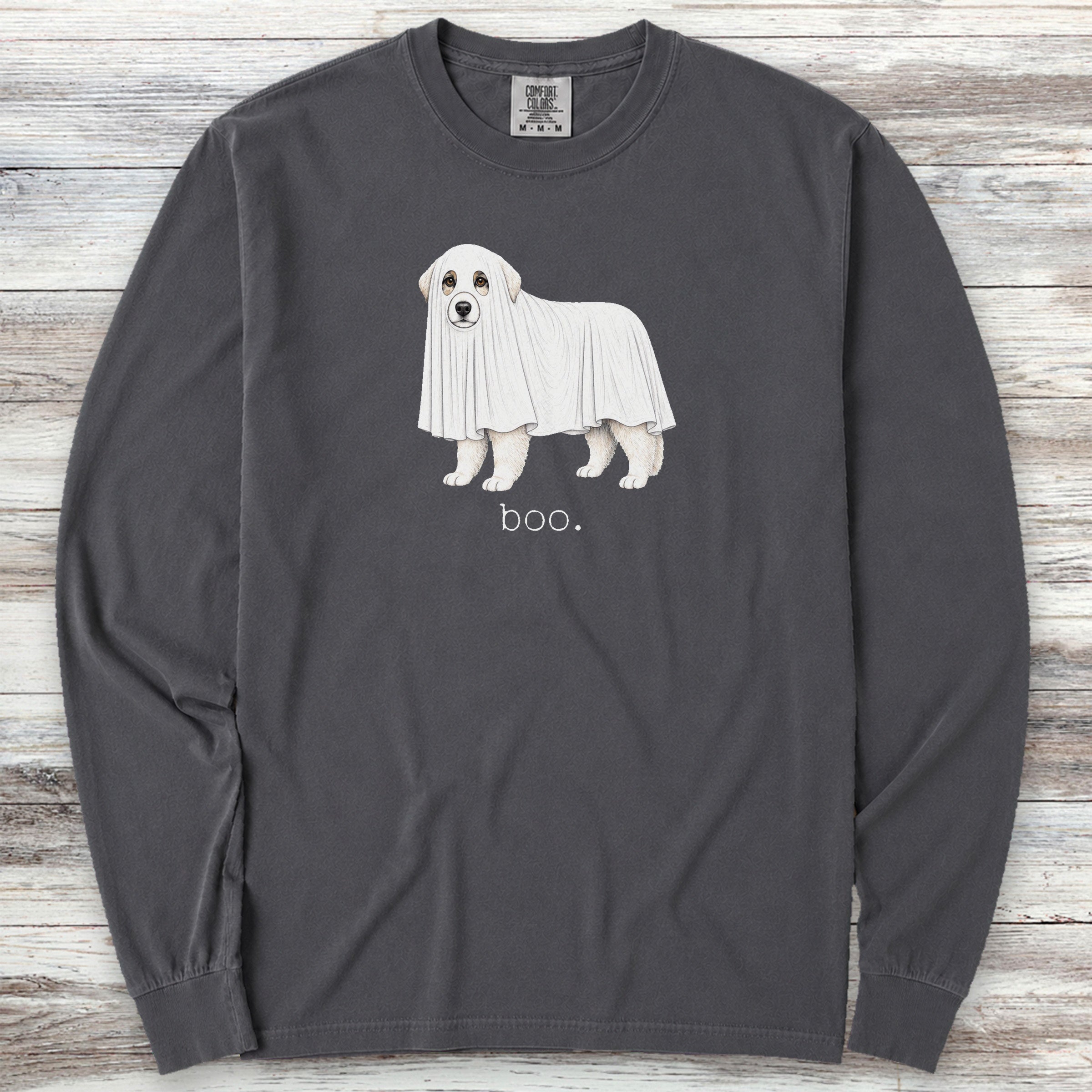 Great Pyrenees Boo Long Sleeve Tee - Graphite