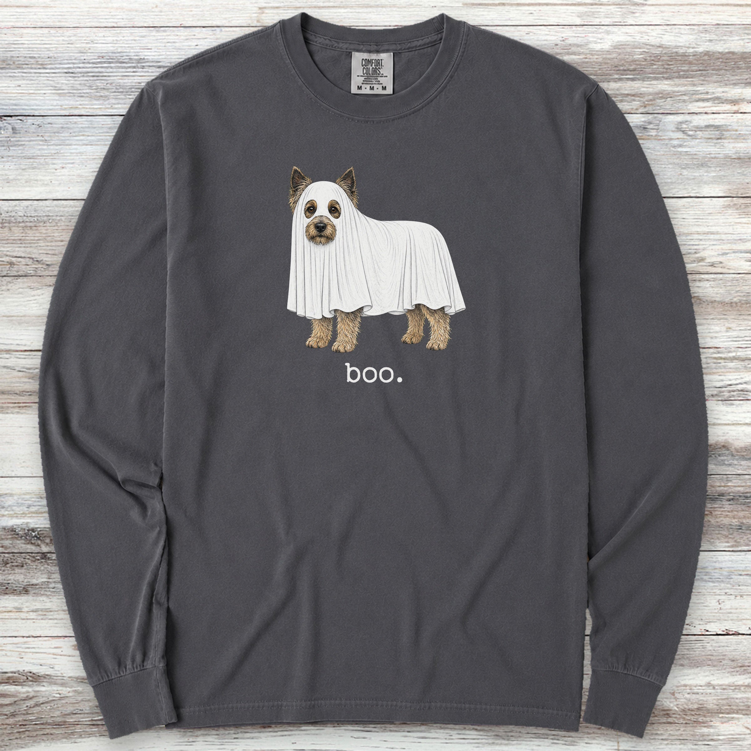 Cairn Terrier Boo Long Sleeve Tee - Graphite