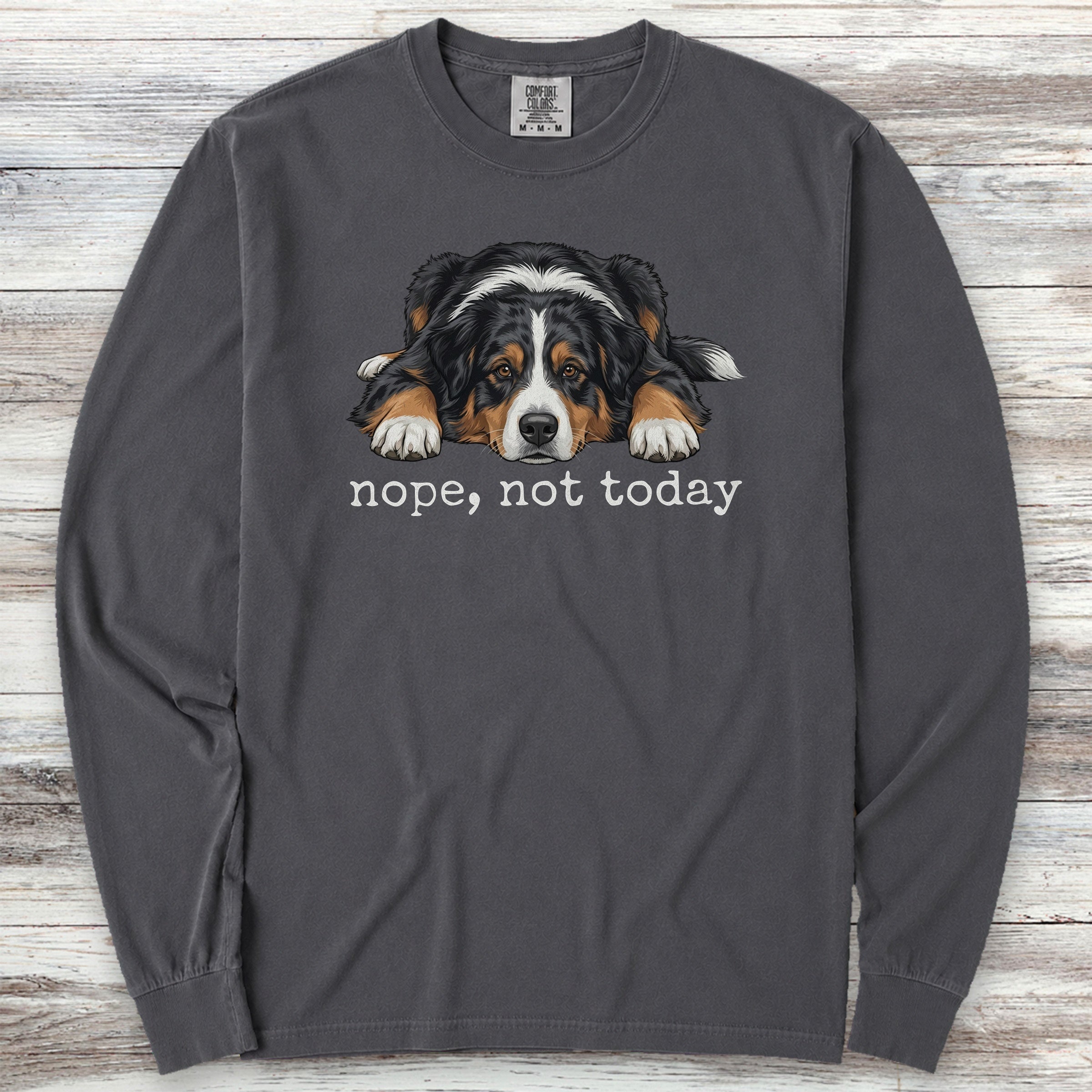 Australian Shepherd Tri Nope Long Sleeve Tee - Graphite