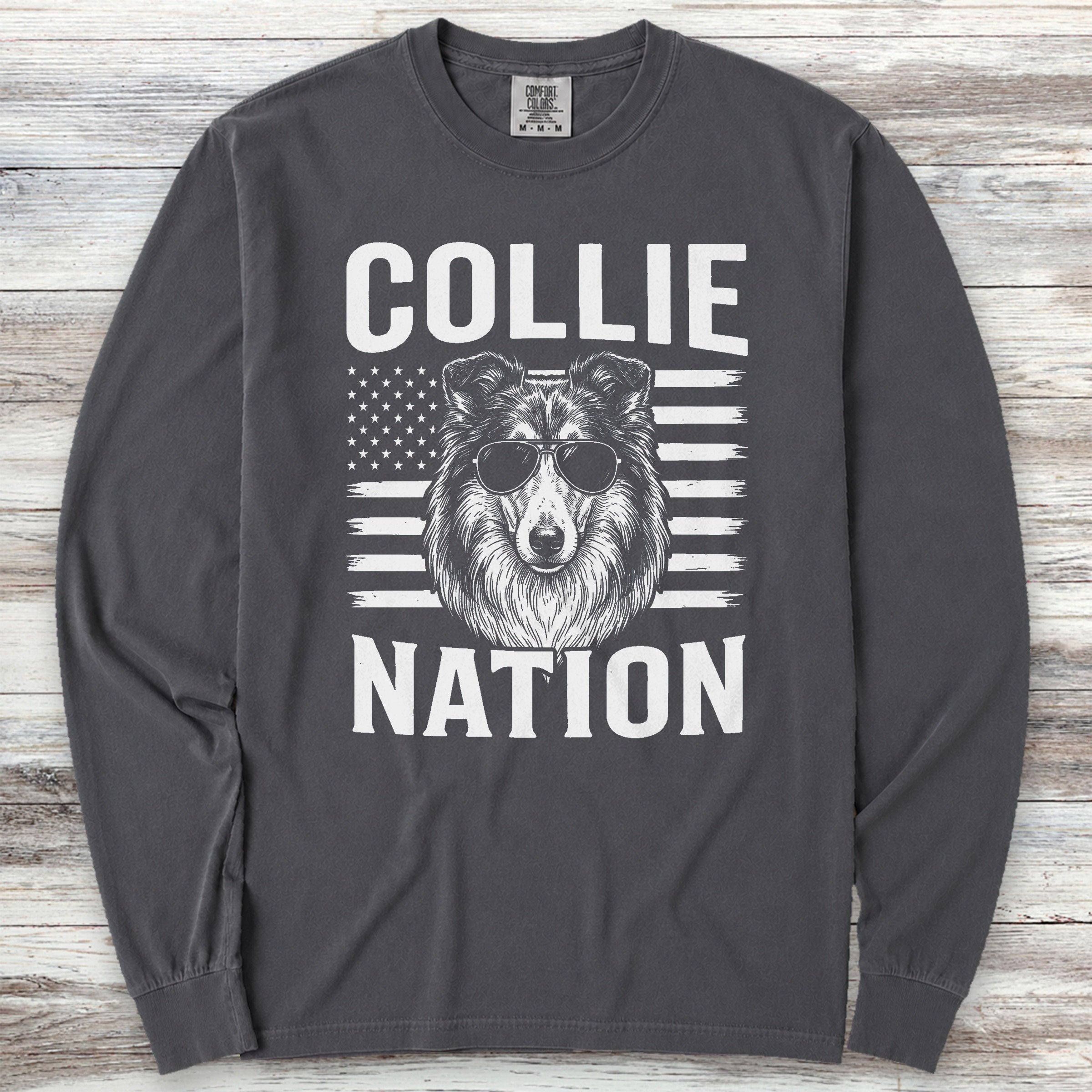 Rough Collie Nation Long Sleeve Tee - Graphite