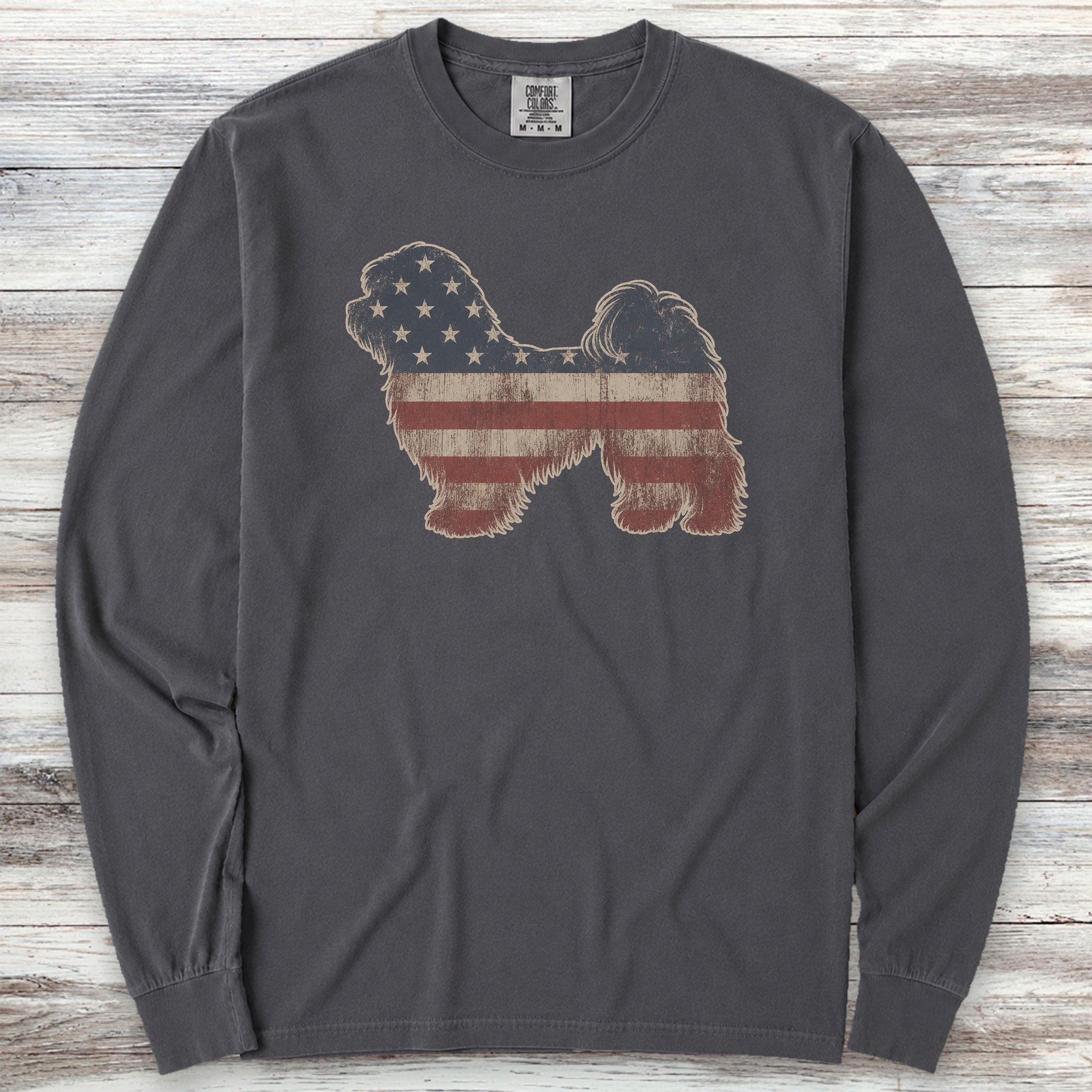 Havanese Vintage USA Long Sleeve Tee - Graphite
