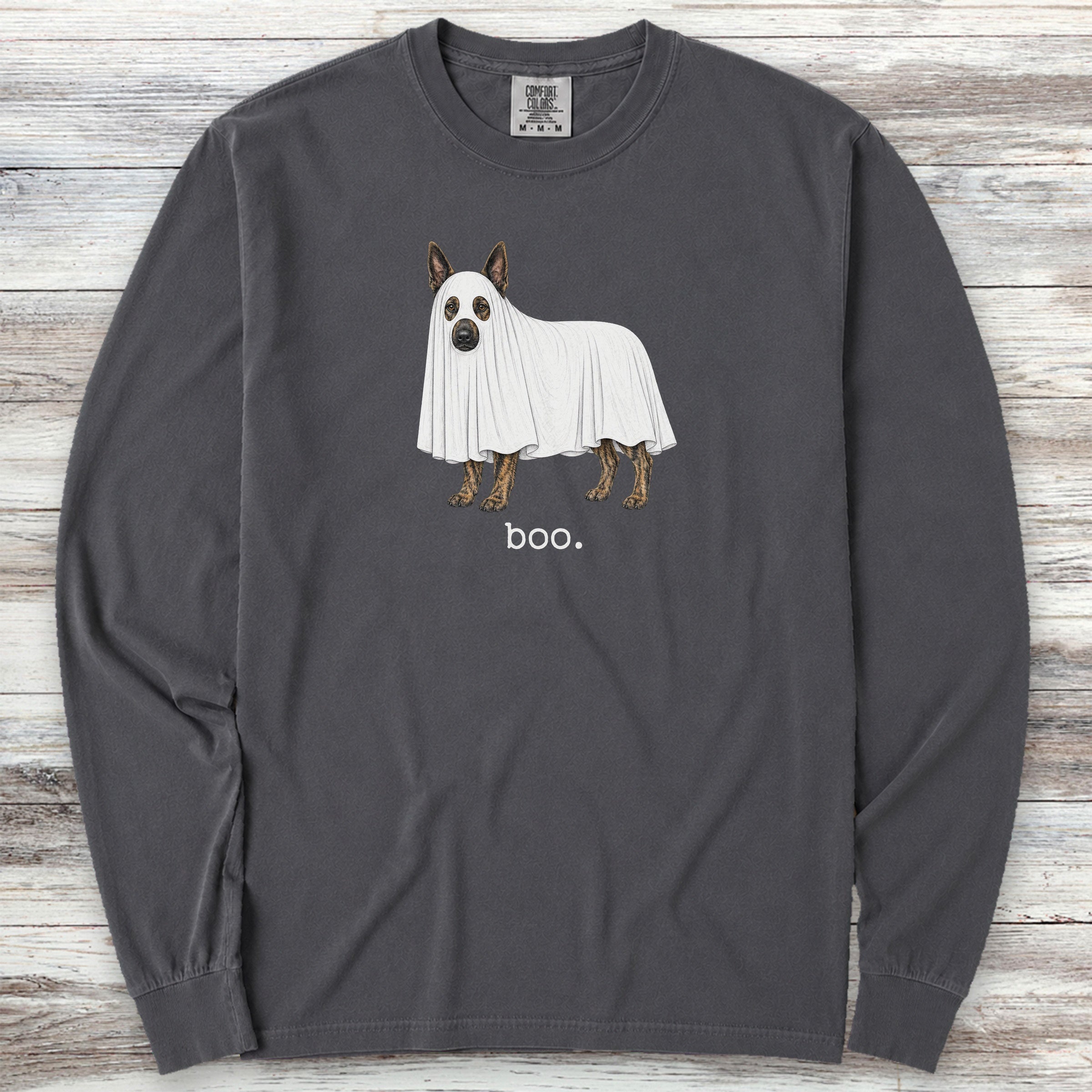 Dutch Shepherd Boo Long Sleeve Tee - Graphite