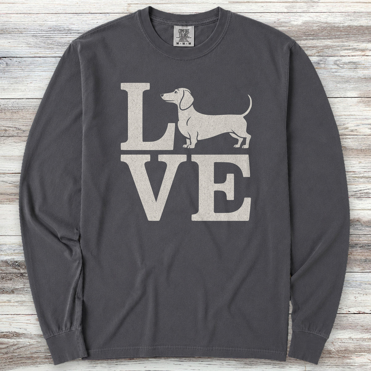 Dachshund Love Long Sleeve Tee - Graphite