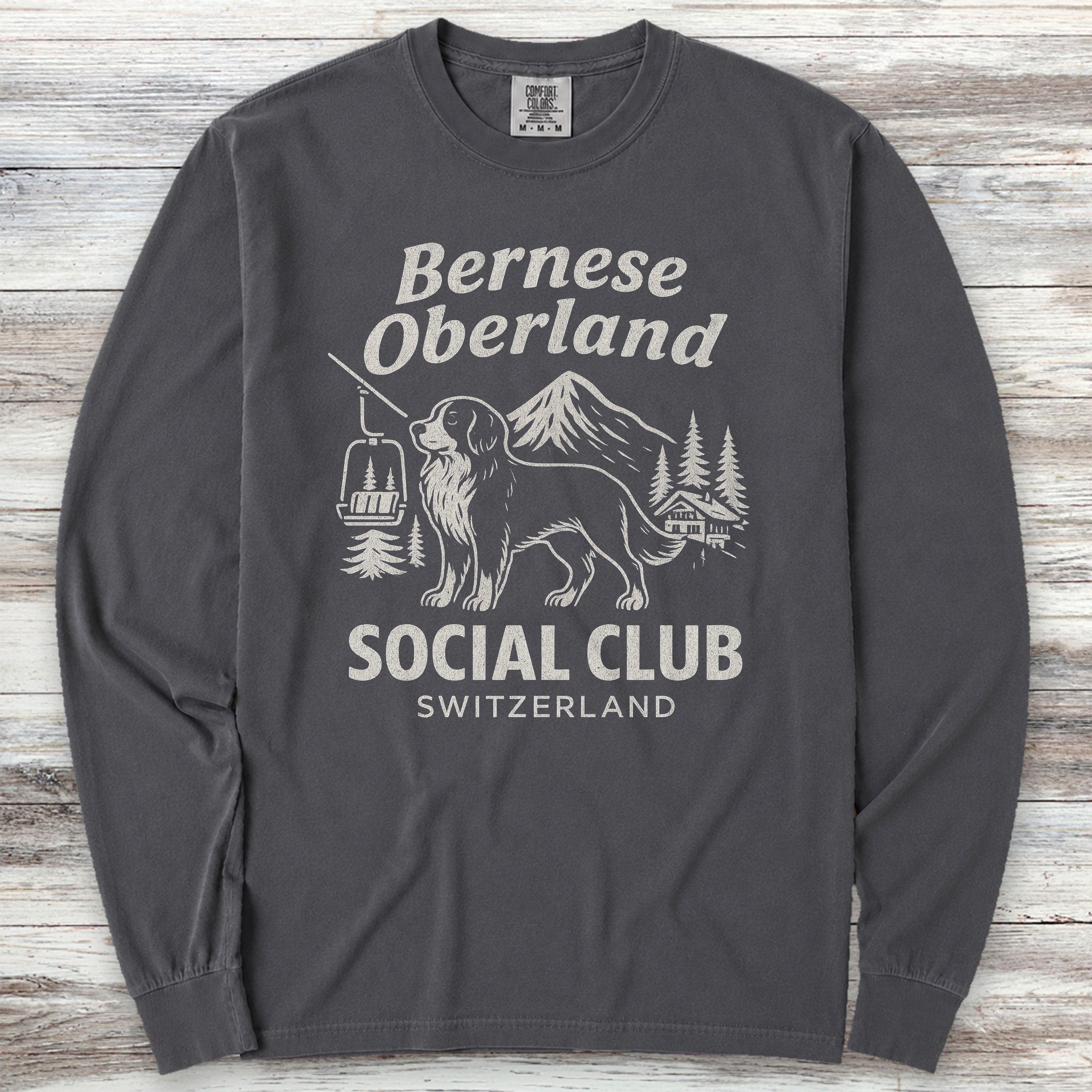 Bernese Mountain Dog Oberland Long Sleeve Tee - Graphite