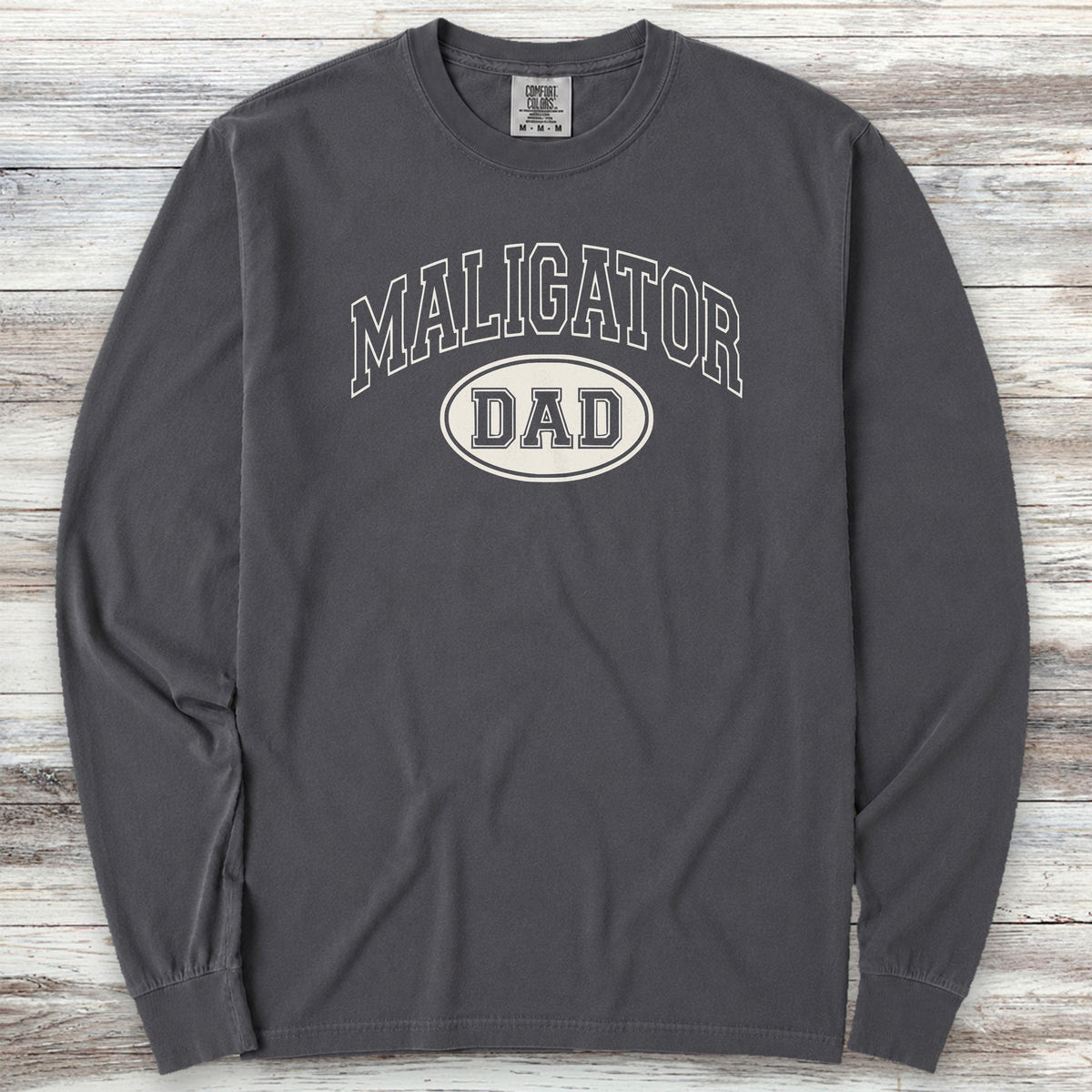 Belgian Malinois University Maligator Dad Long Sleeve Tee - Graphite