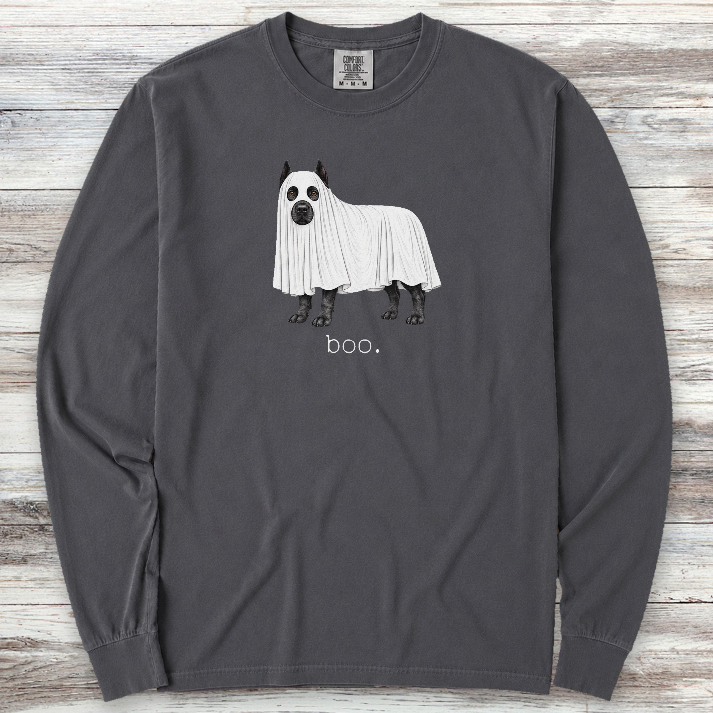 Cane Corso Boo Long Sleeve Tee - Graphite
