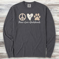 Dachshund Peace Long Sleeve Tee - Graphite