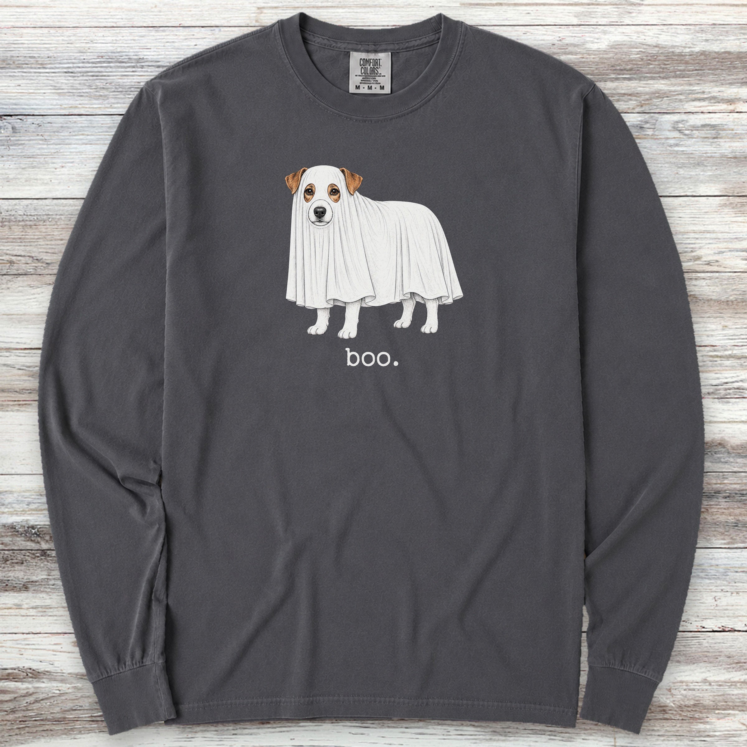 Jack Russell Terrier Boo Long Sleeve Tee - Graphite