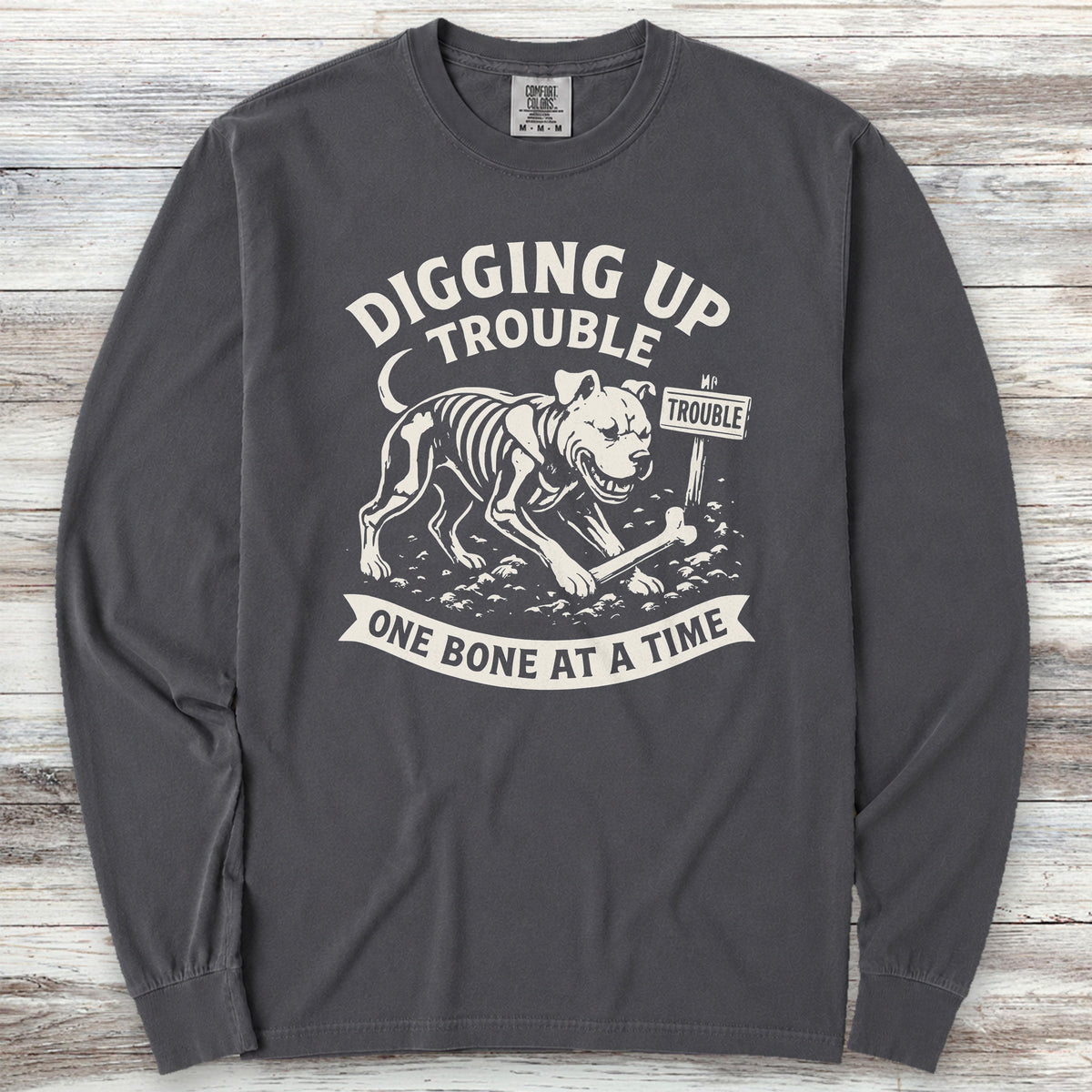 Pit Bull Trouble Long Sleeve Tee - Graphite