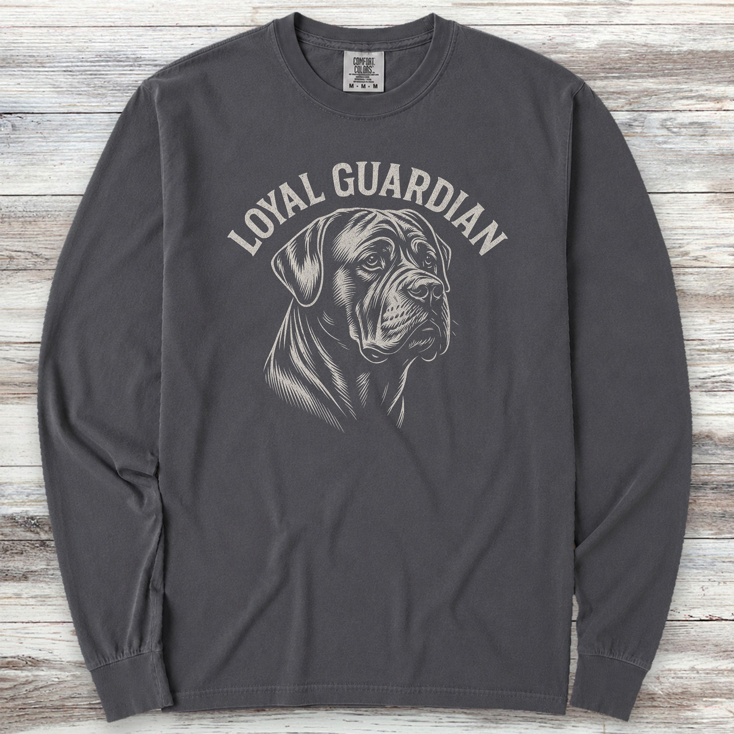 Cane Corso Natural Loyal Guardian Long Sleeve Tee - Graphite