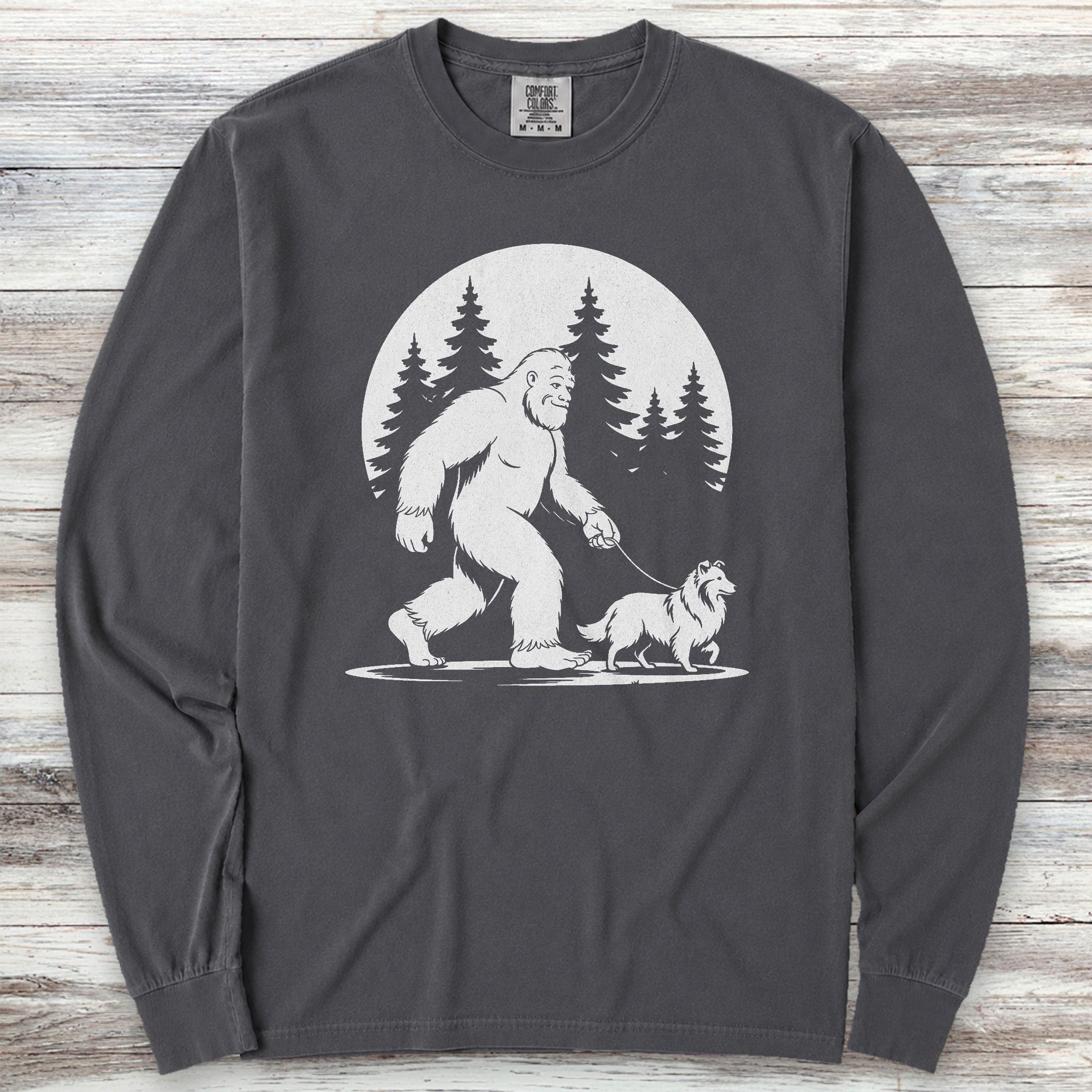 Shetland Sheepdog Bigfoot Long Sleeve Tee - Graphite