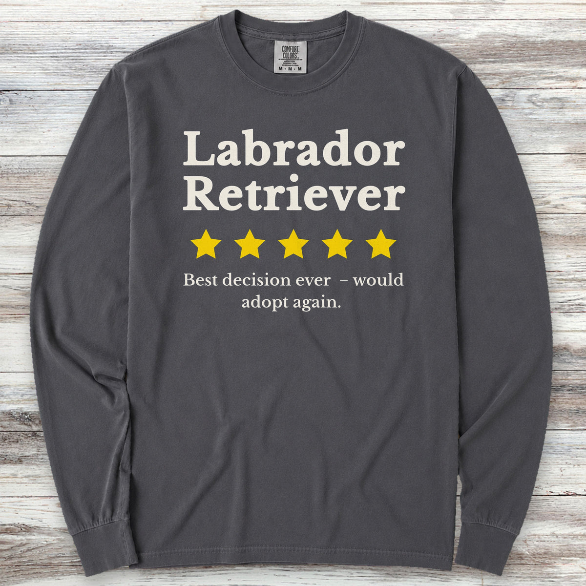 Labrador Retriever Review Long Sleeve Tee - Graphite
