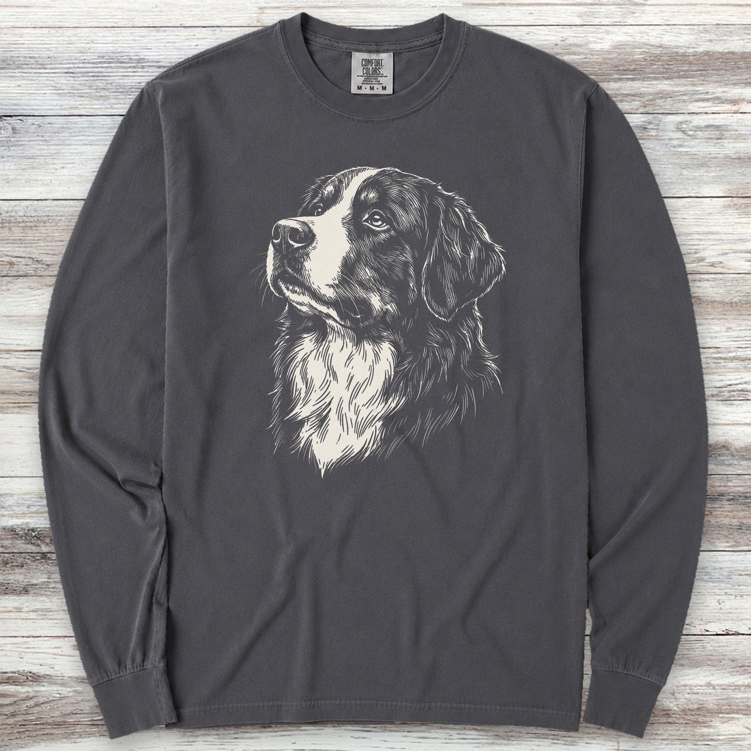 Bernese Mountain Dog Loyalty Long Sleeve Tee - Graphite