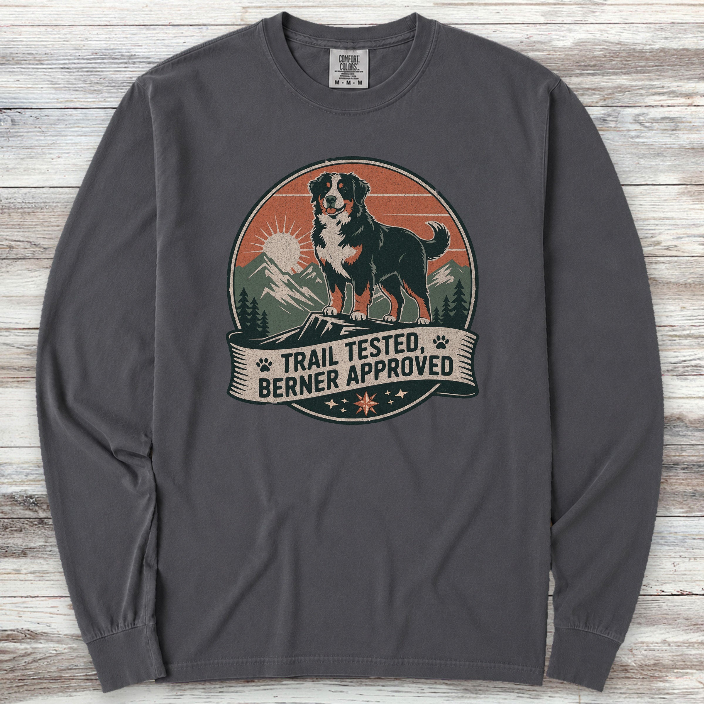 Bernese Mountain Dog Tested Long Sleeve Tee - Graphite