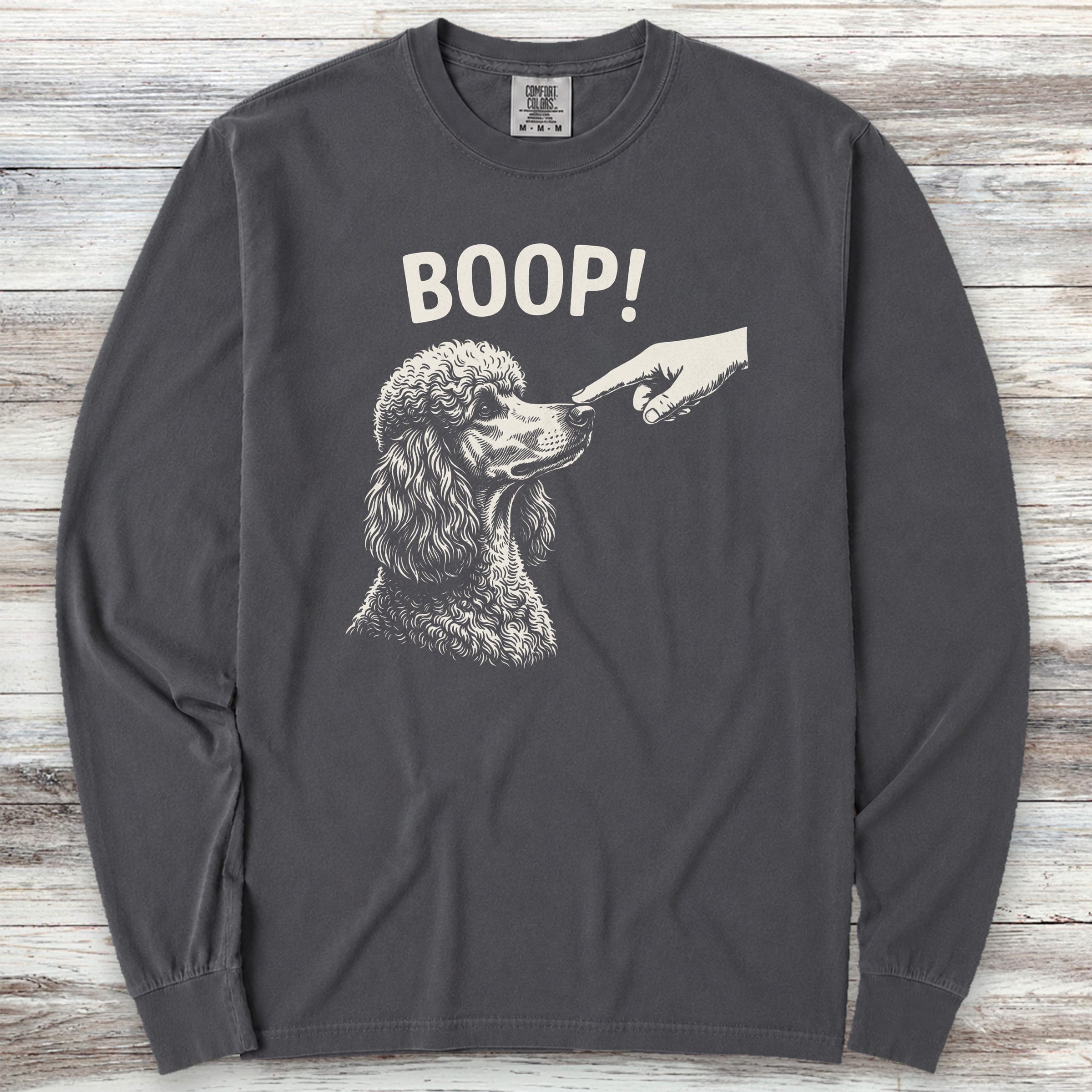 Poodle BOOP! Long Sleeve Tee - Graphite