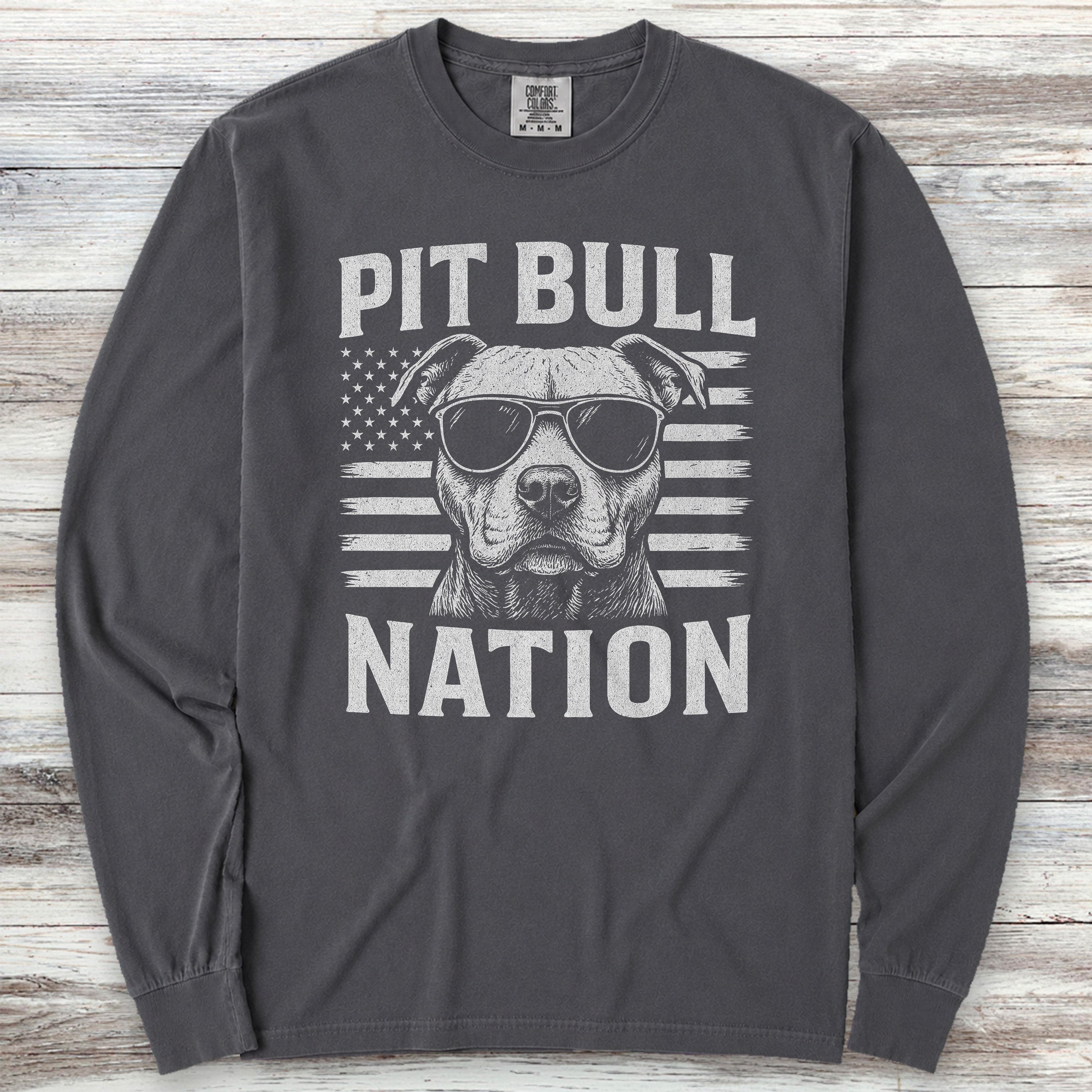Pit Bull Nation Long Sleeve Tee - Graphite