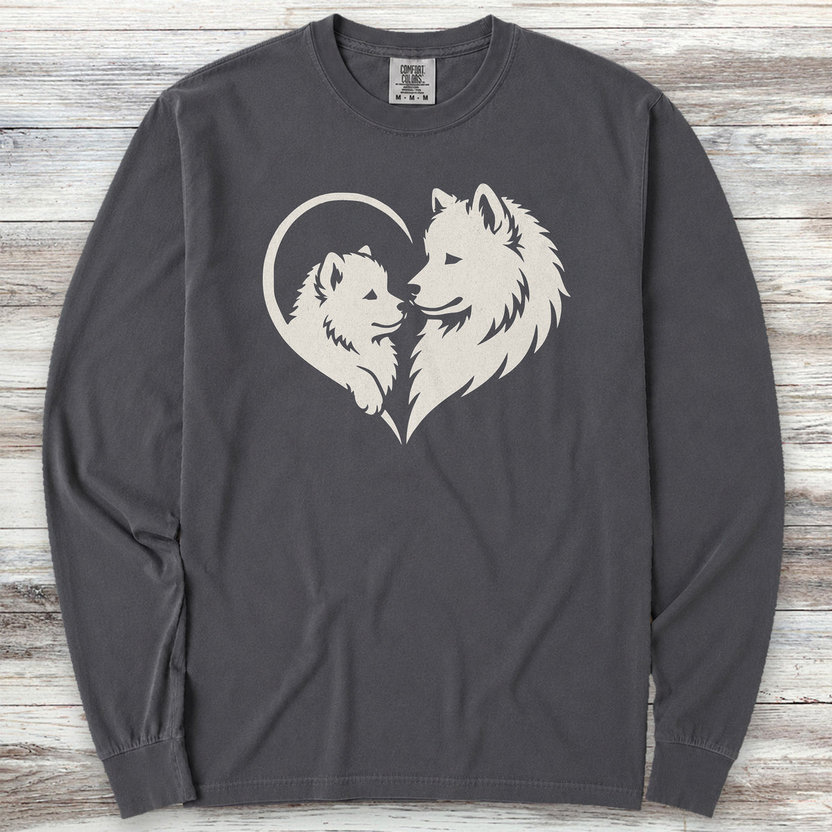 Samoyed Heart Bond Long Sleeve Tee - Graphite