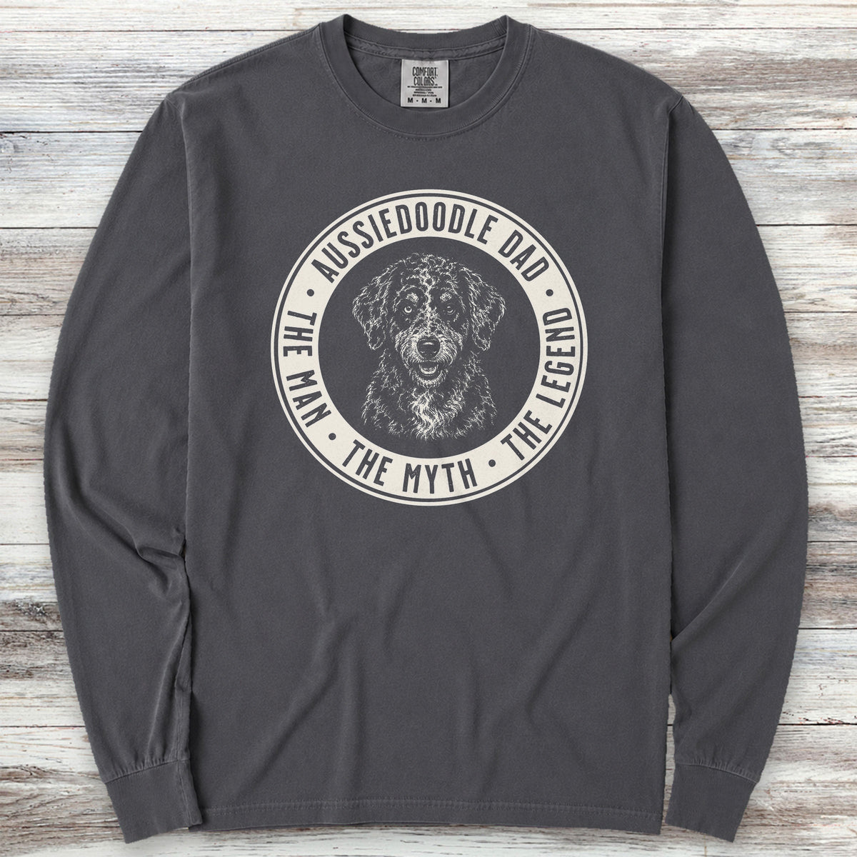 Aussiedoodle Dad Legend Long Sleeve Tee - Graphite