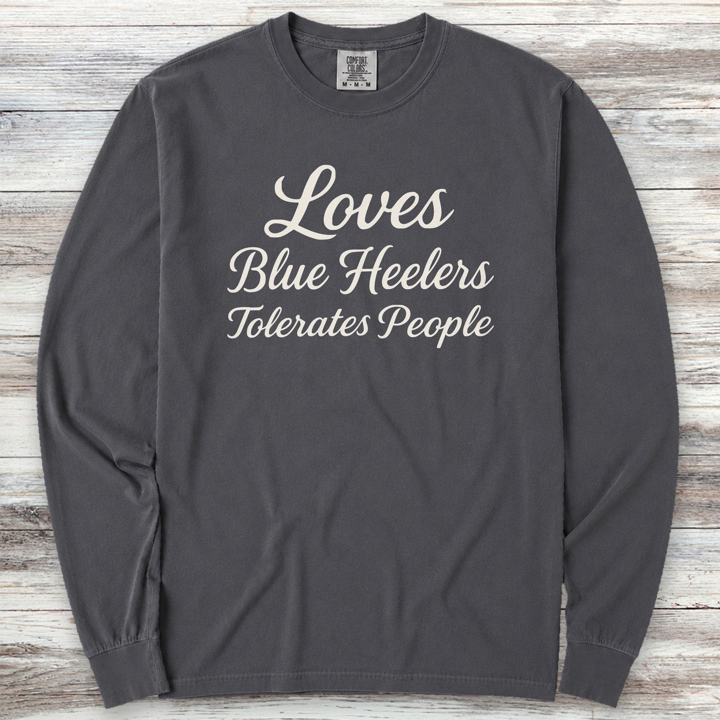 Australian Cattle Dog Loves Blue Heelers Long Sleeve Tee - Graphite