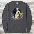 Sheepadoodle Spring Portrait Long Sleeve Tee - Graphite