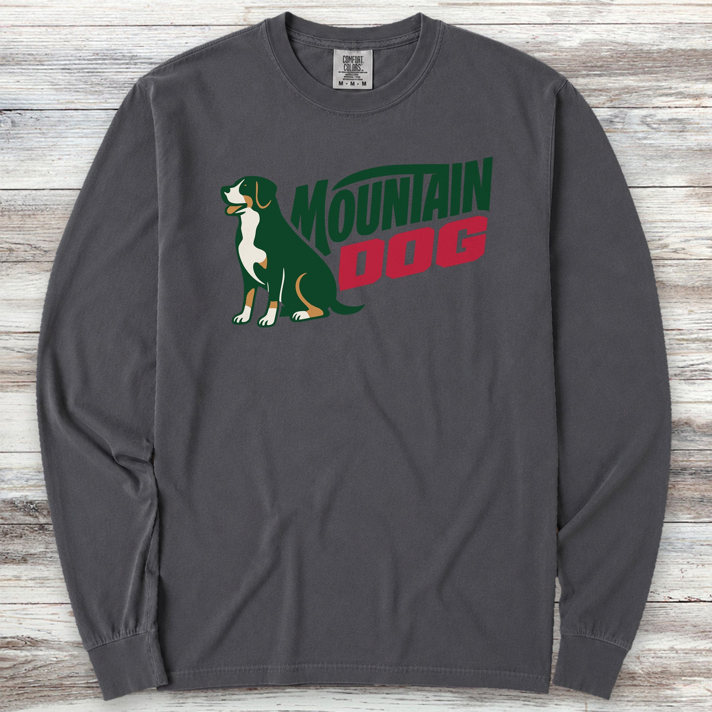 Swiss Mountain Dog Long Sleeve Tee - Graphite