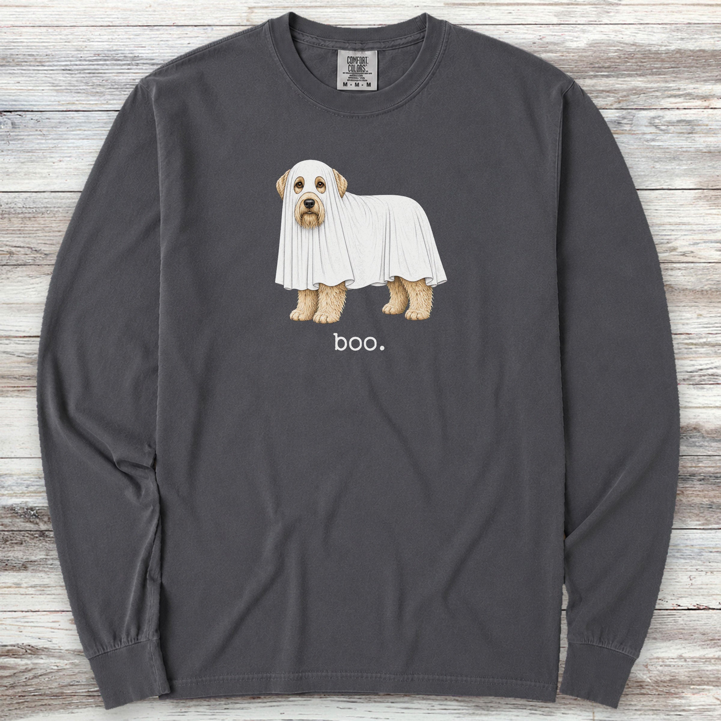Soft Coated Wheaten Terrier Boo Long Sleeve Tee - Graphite