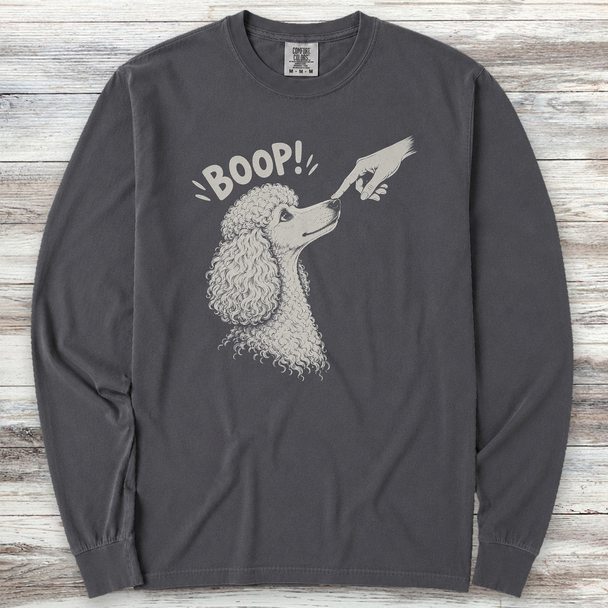 Poodle Light BOOP! Long Sleeve Tee - Graphite
