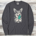 Corgi Pupsicle Long Sleeve Tee - Graphite