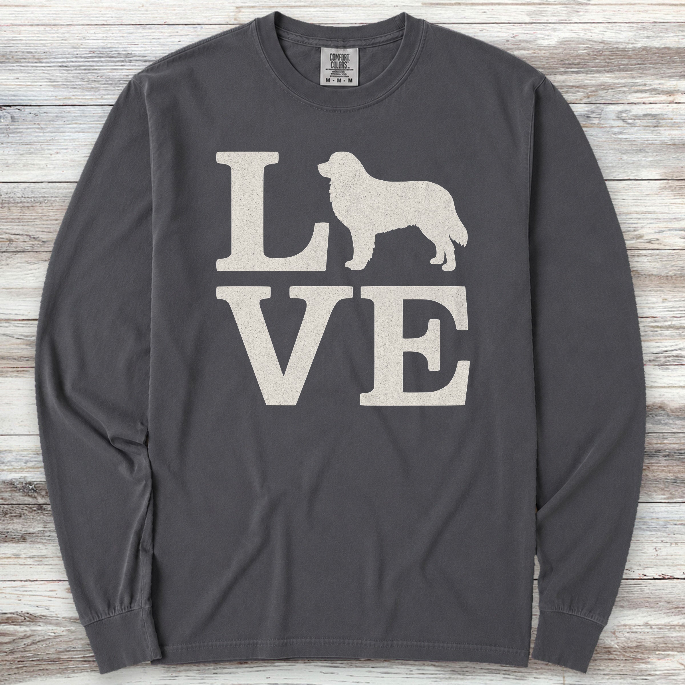Bernese Mountain Dog Love Long Sleeve Tee - Graphite