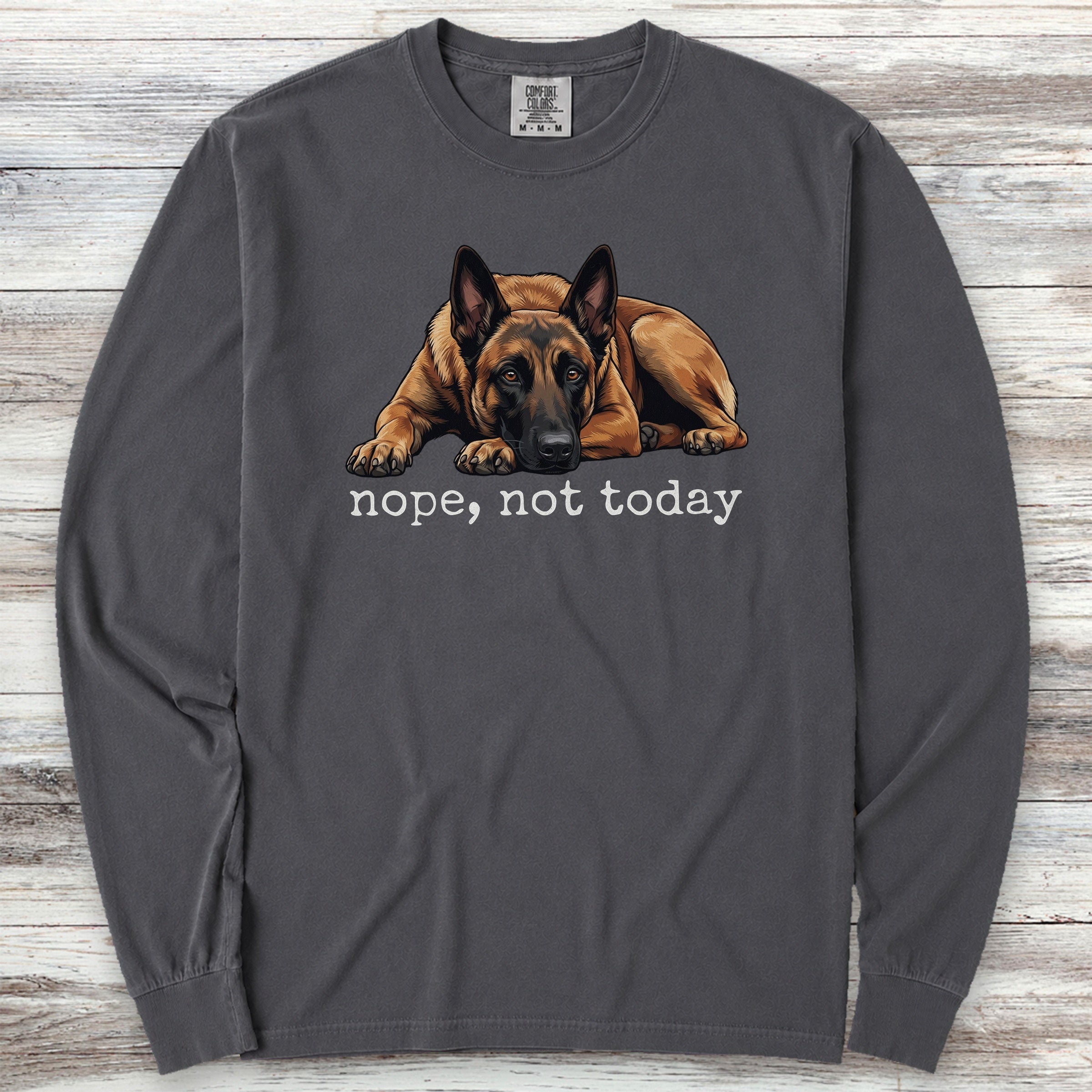 Belgian Malinois Nope Long Sleeve Tee - Graphite